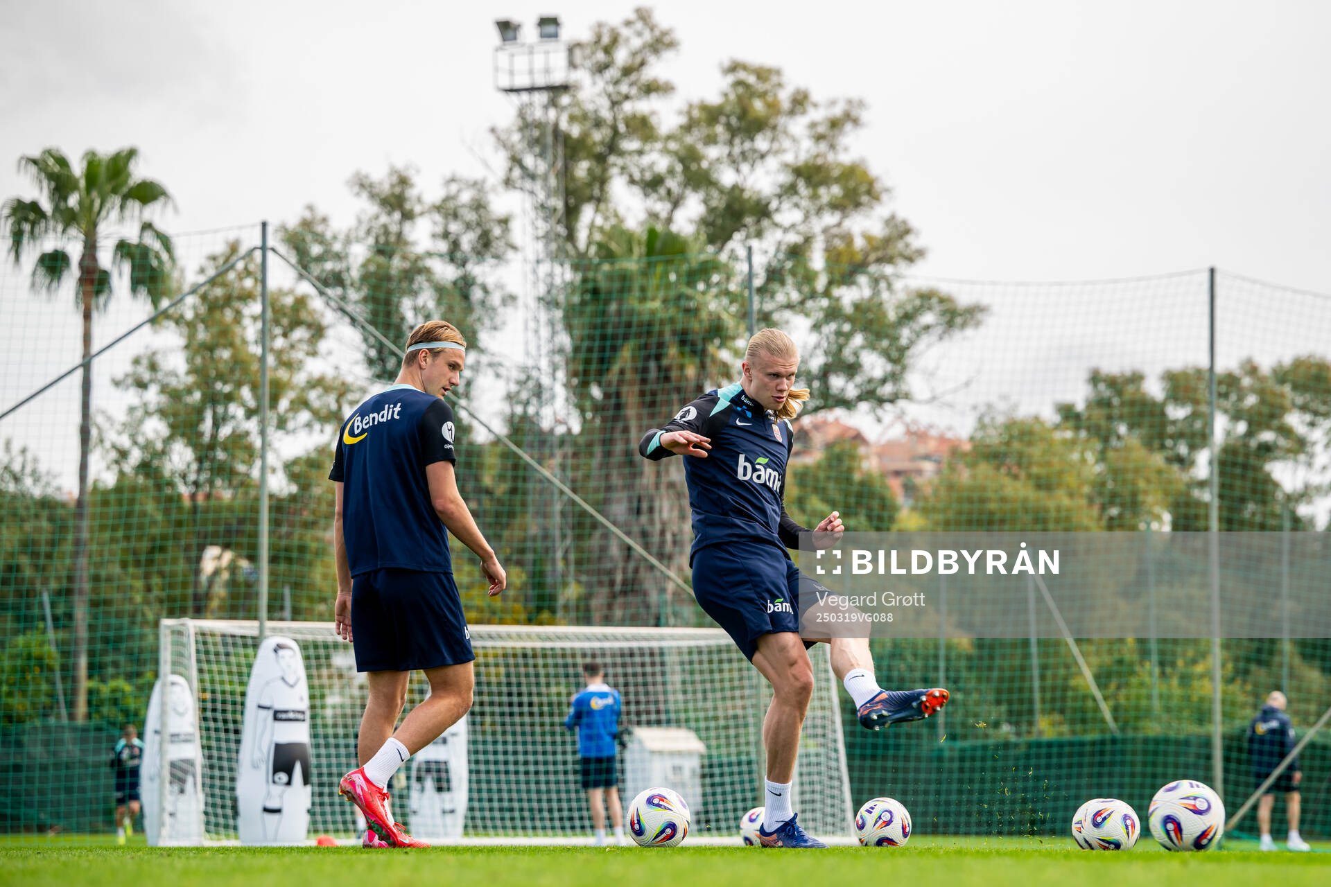 Erik Botheim and Erling Braut Haaland of the Norwegian