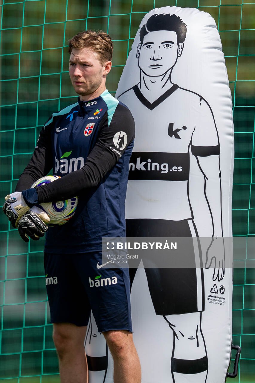 Goalkeeper Mathias Dyngeland of the Norwegian national