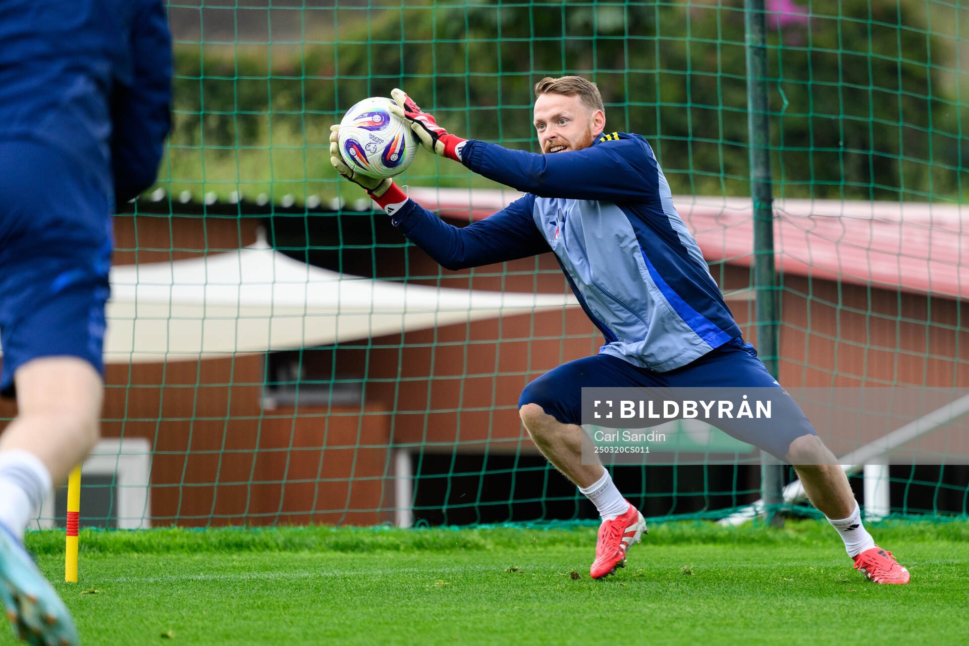 Goalkeeper Viktor Johansson of the Swedish men's national