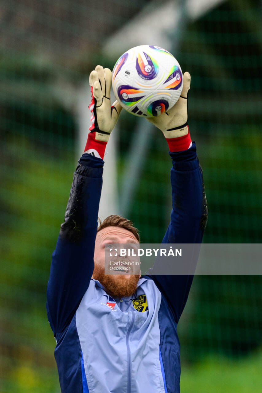 Goalkeeper Viktor Johansson of the Swedish men's national