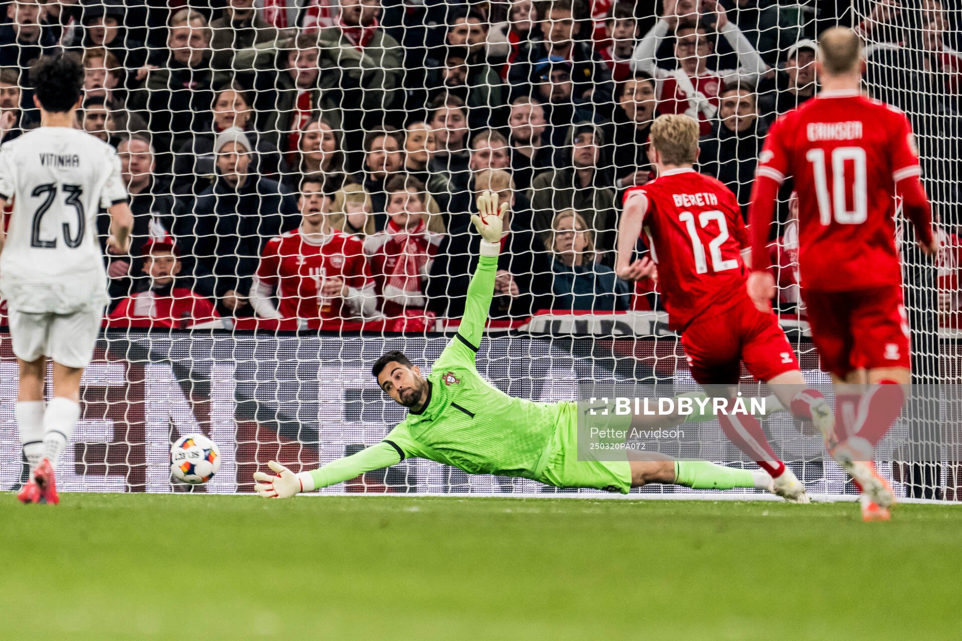 Goalkeeper Diogo Costa goalkeeper Diogo Costa during the Nations League football match between Denmark and Portugal on March 20, 2025 in Copenhagen.