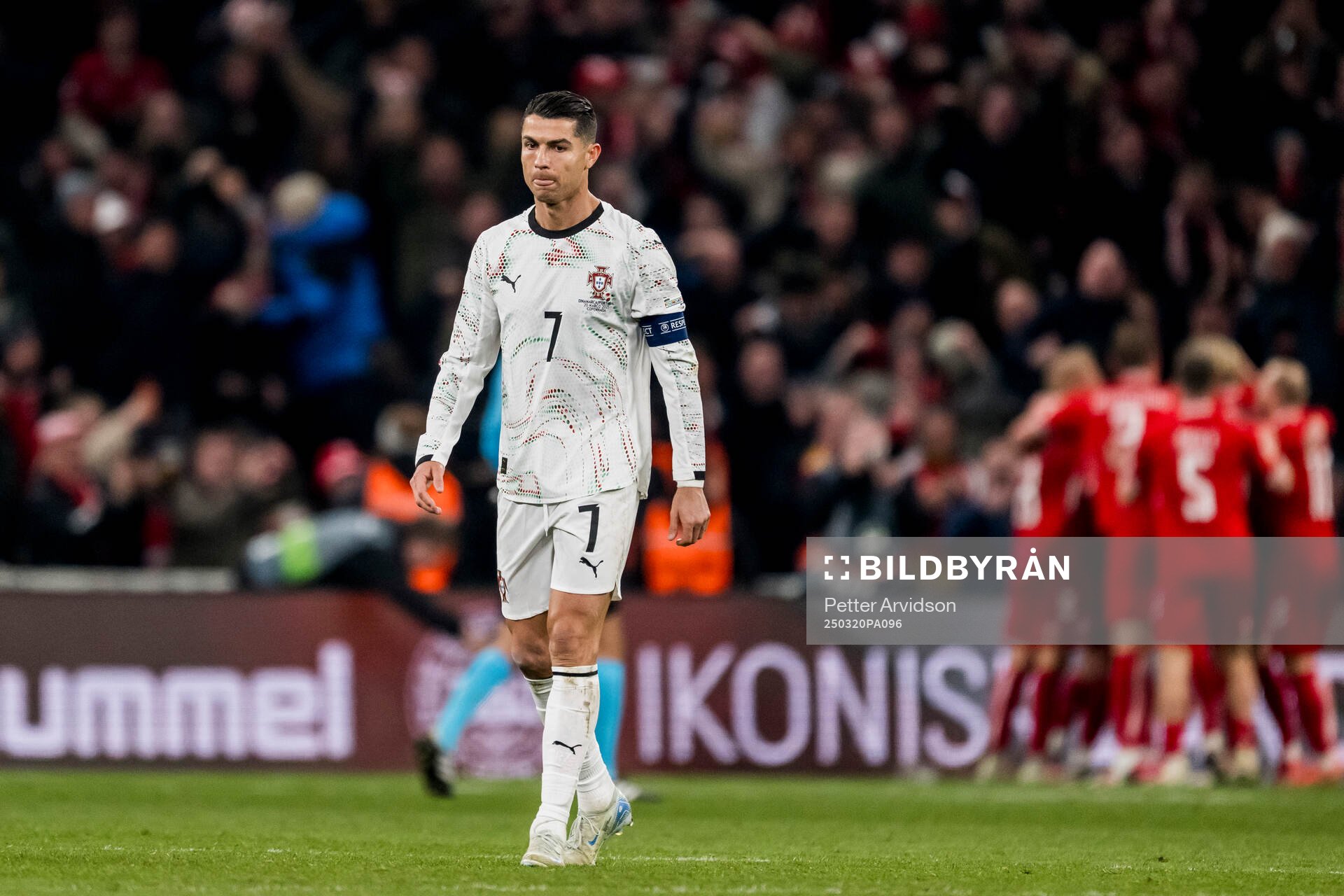Cristiano Ronaldo of Portugal looks dejected
