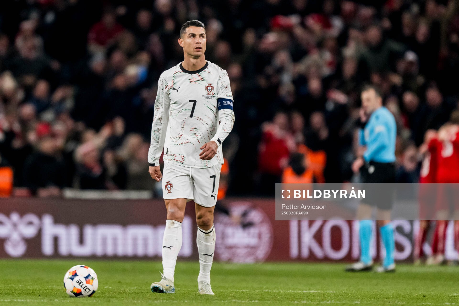Cristiano Ronaldo of Portugal looks dejected