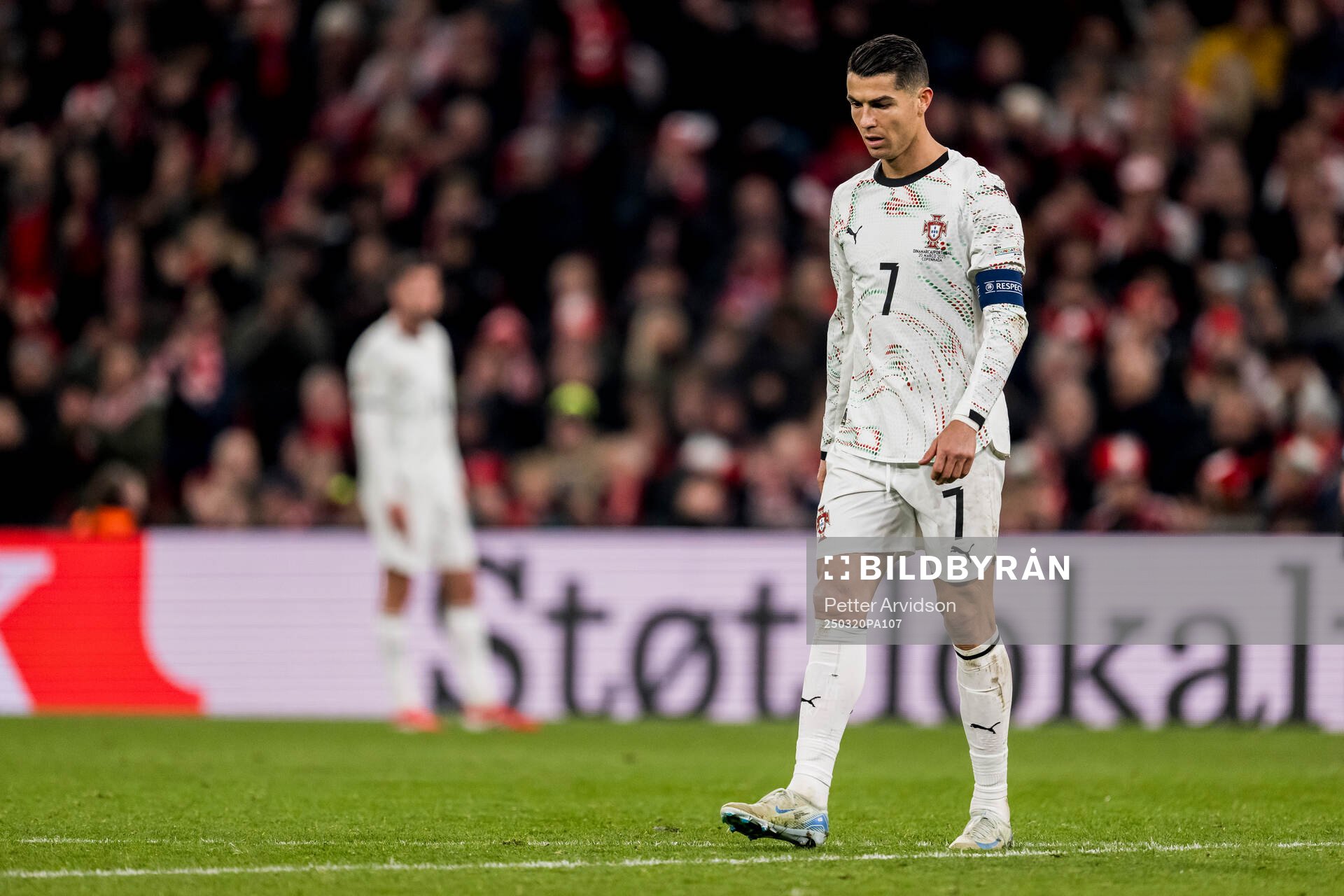 Cristiano Ronaldo of Portugal looks dejected