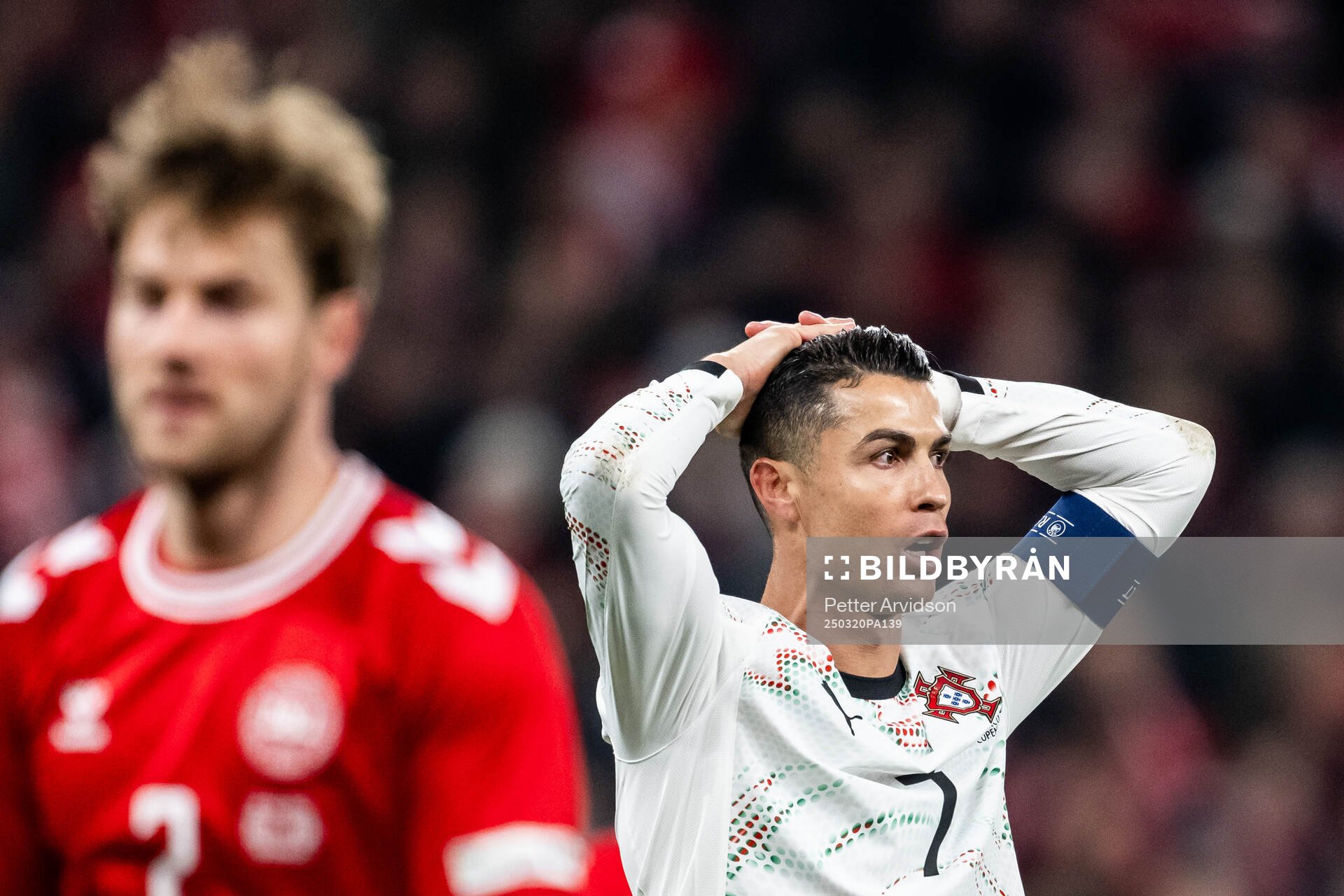 Cristiano Ronaldo of Portugal looks dejected