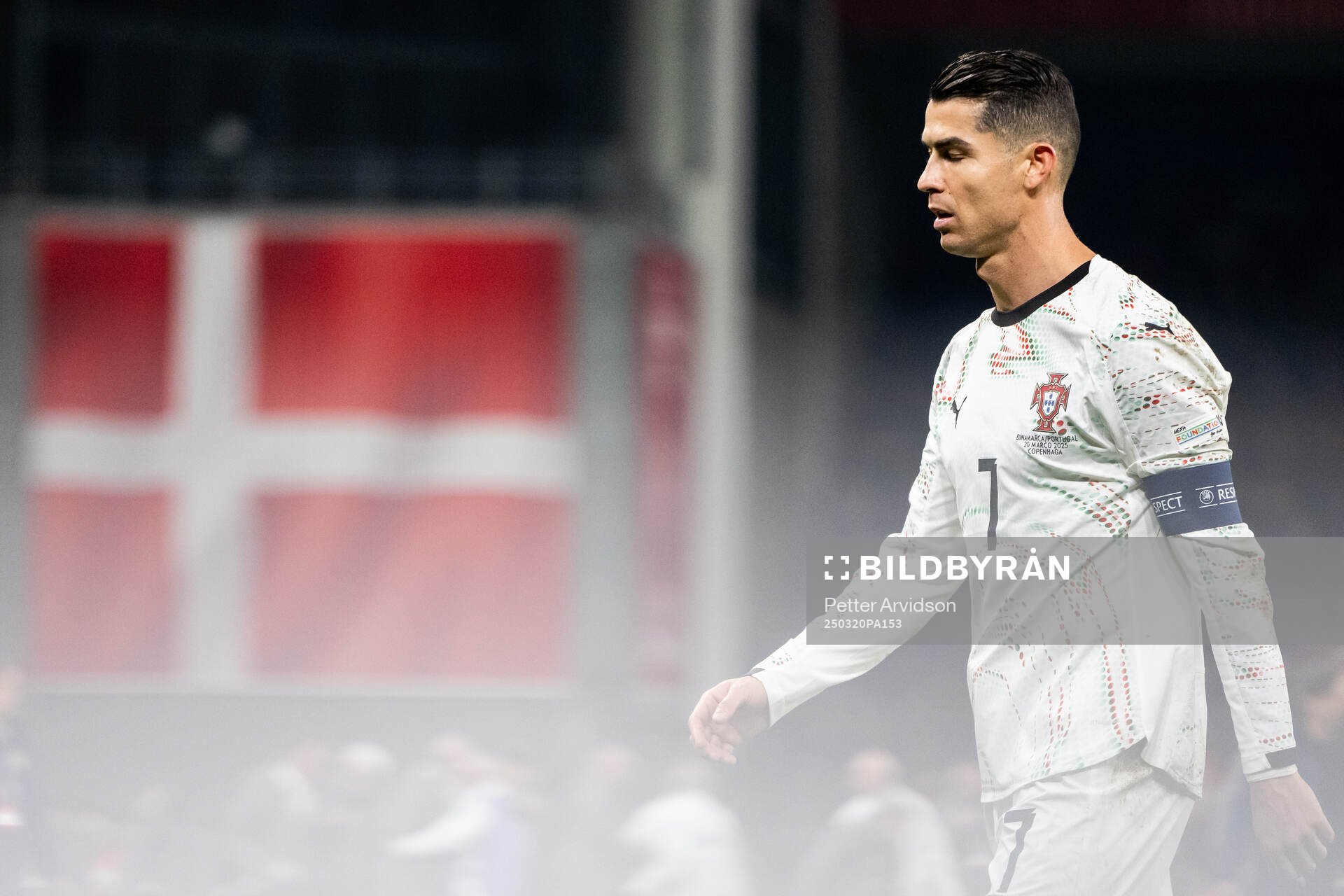 Cristiano Ronaldo of Portugal looks dejected