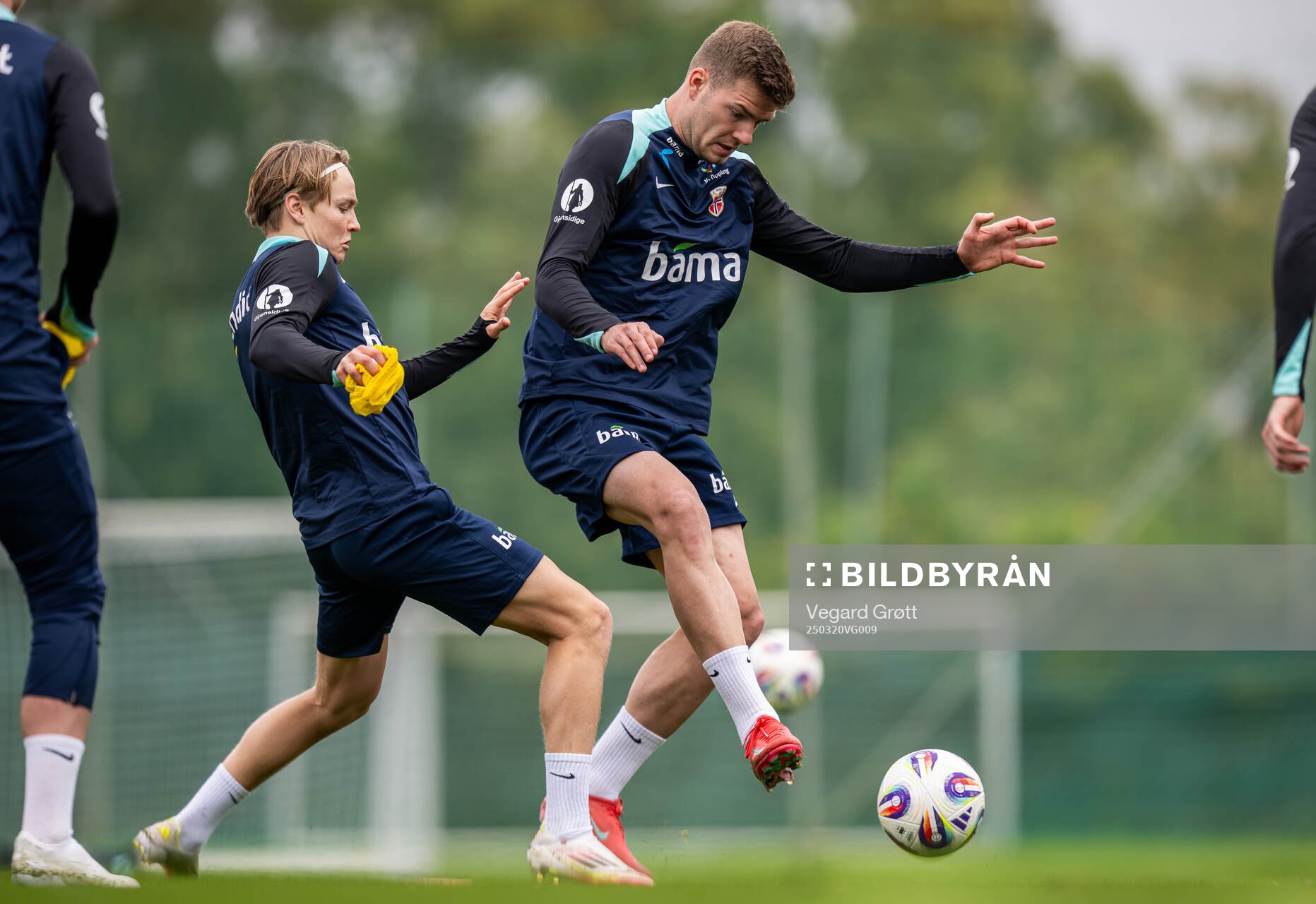 Andreas Schjelderup and Alexander Sørloth of the Norwegian