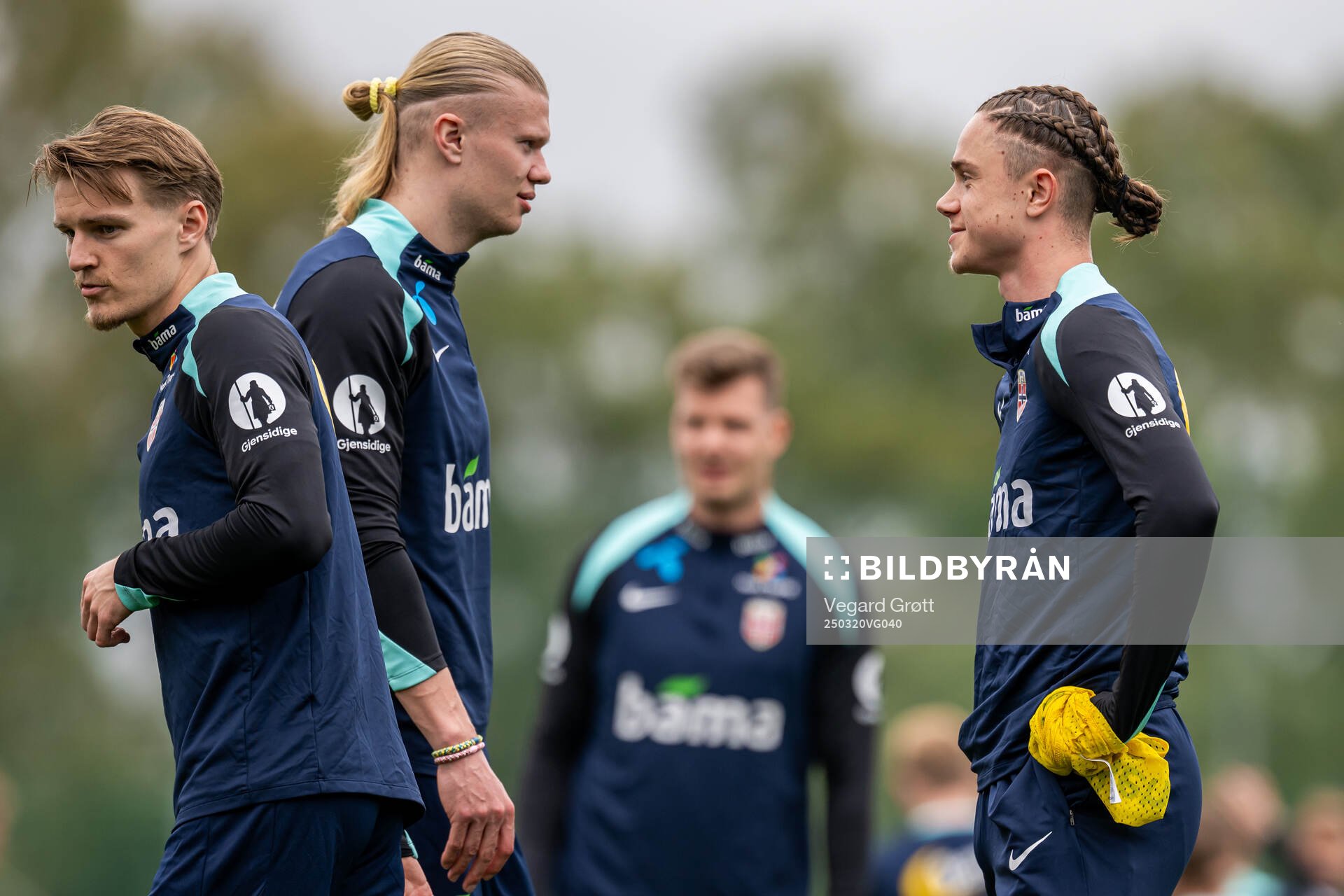 Erling Braut Haaland and Thelo Aasgaard of the Norwegian