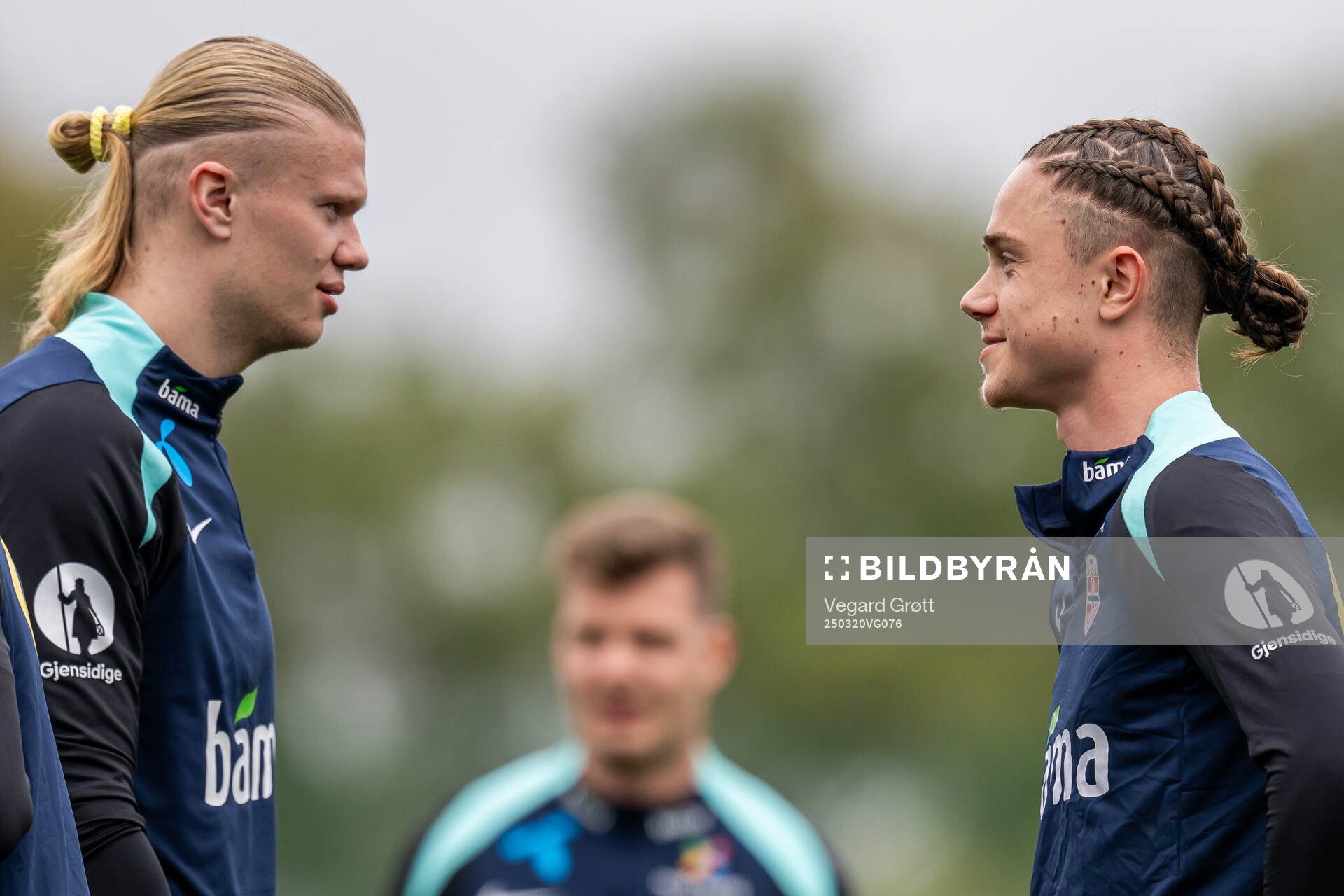 Erling Braut Haaland and Thelo Aasgaard of the Norwegian