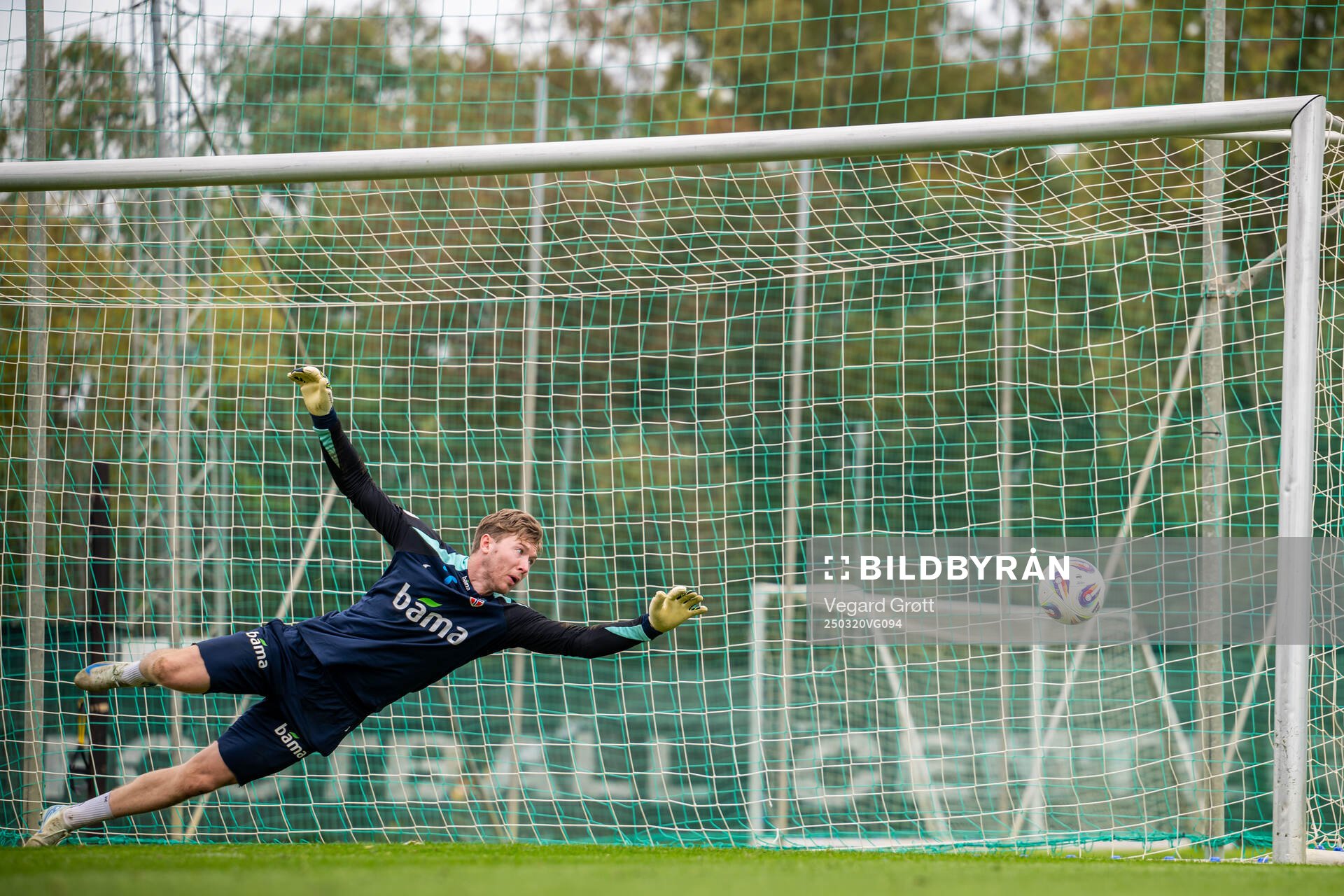 Goalkeeper Mathias Dyngeland of the Norwegian national