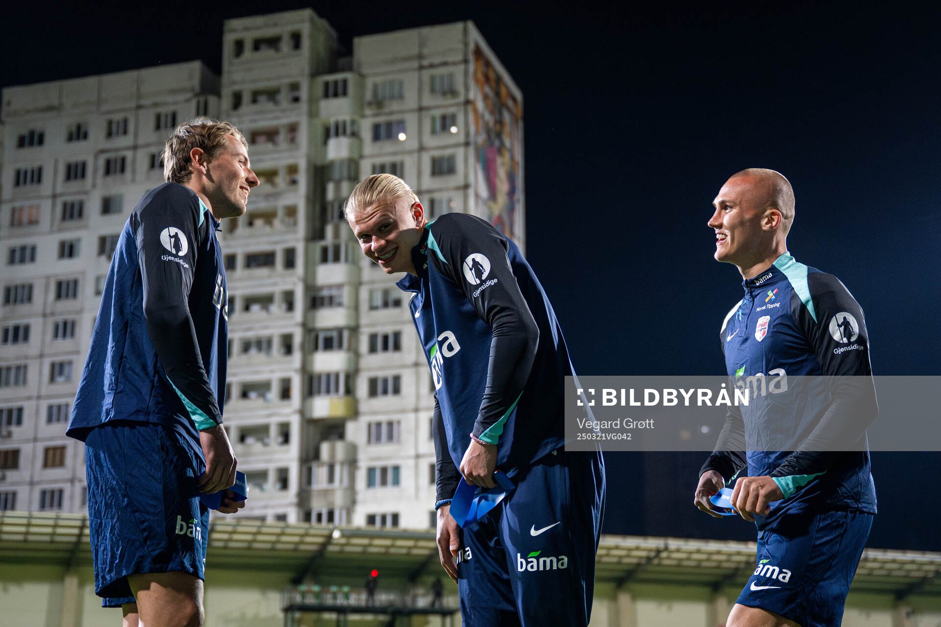 Sander Berge, Erling Braut Haaland and Leo Østigård of