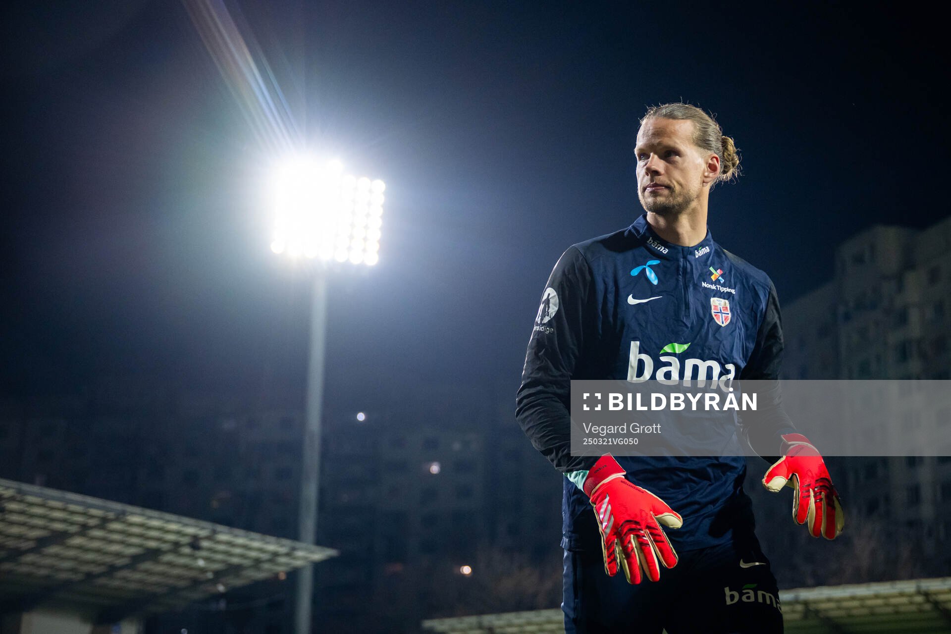 Goalkeeper Ørjan Håskjold Nyland of the Norwegian