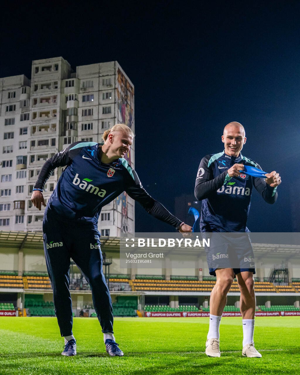 Erling Braut Haaland and Leo Østigård of the Norwegian