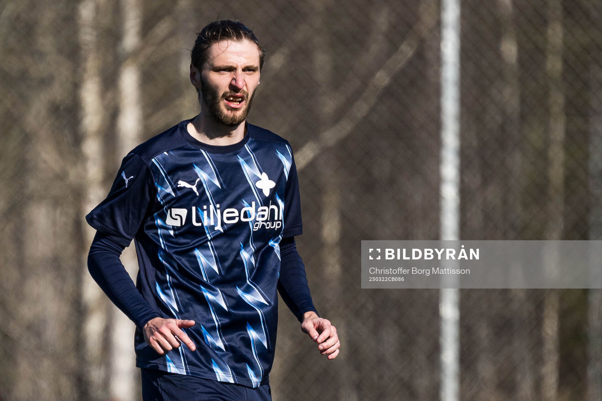 Under fotbollsmatchen i träningsmatchen mellan Värnamo