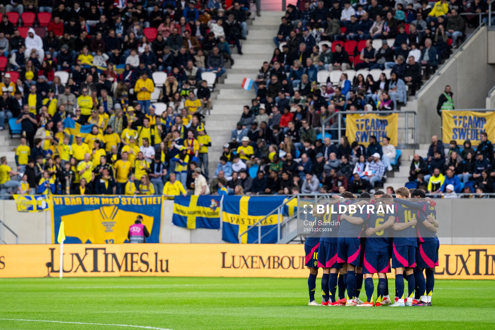 Players of Sweden ahead of the international friendly football match between Luxembourg and Sweden on March 22, 2025 in Luxembourg.