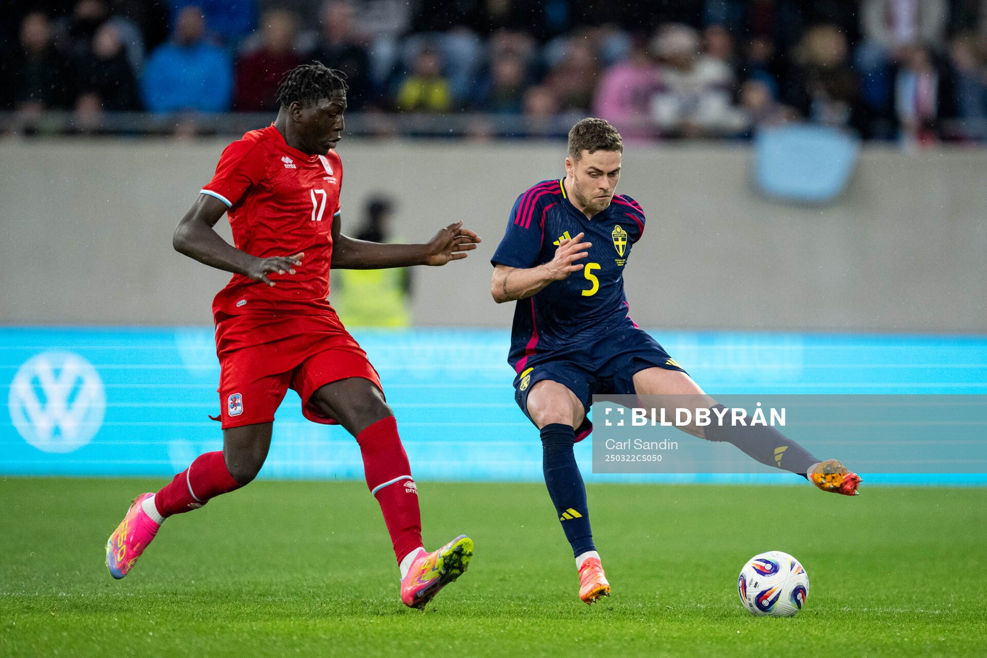 Brian Djomeni Madjo of Luxembourg and Gabriel Gudmundsson