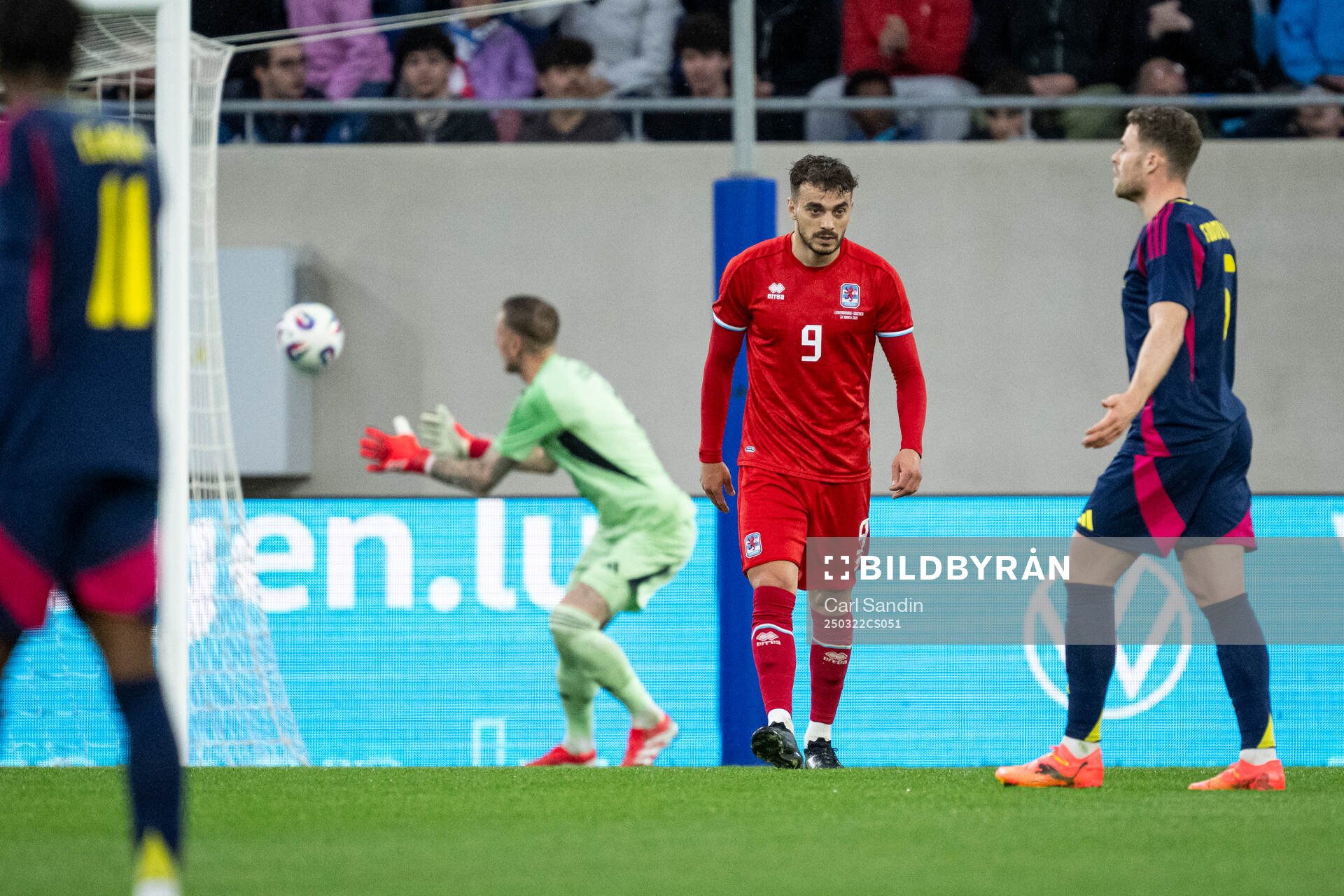 Daniel Sinani of Luxembourg looks dejected