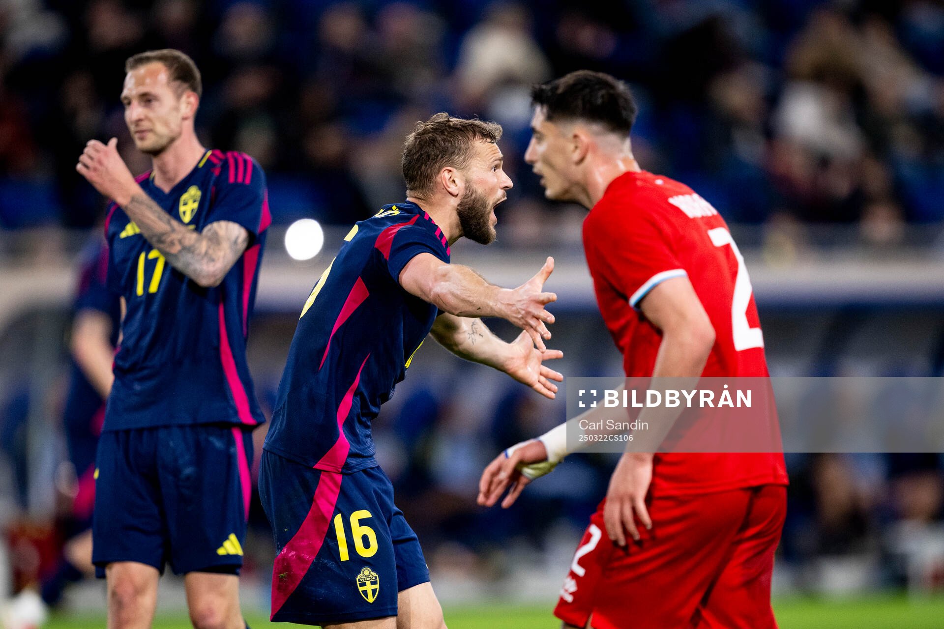 Jesper Karlström of Sweden reacts