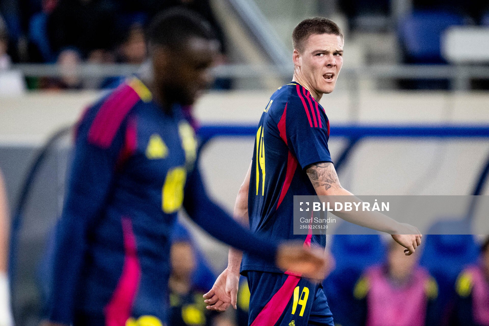 Emil Holm of Sweden looks dejected