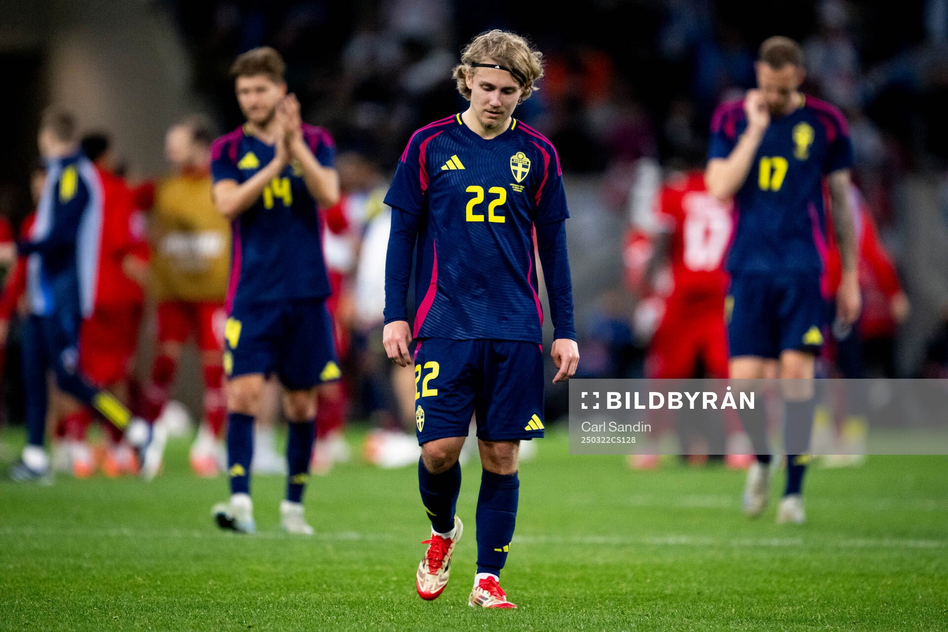 Sebastian Nanasi of Sweden looks dejected