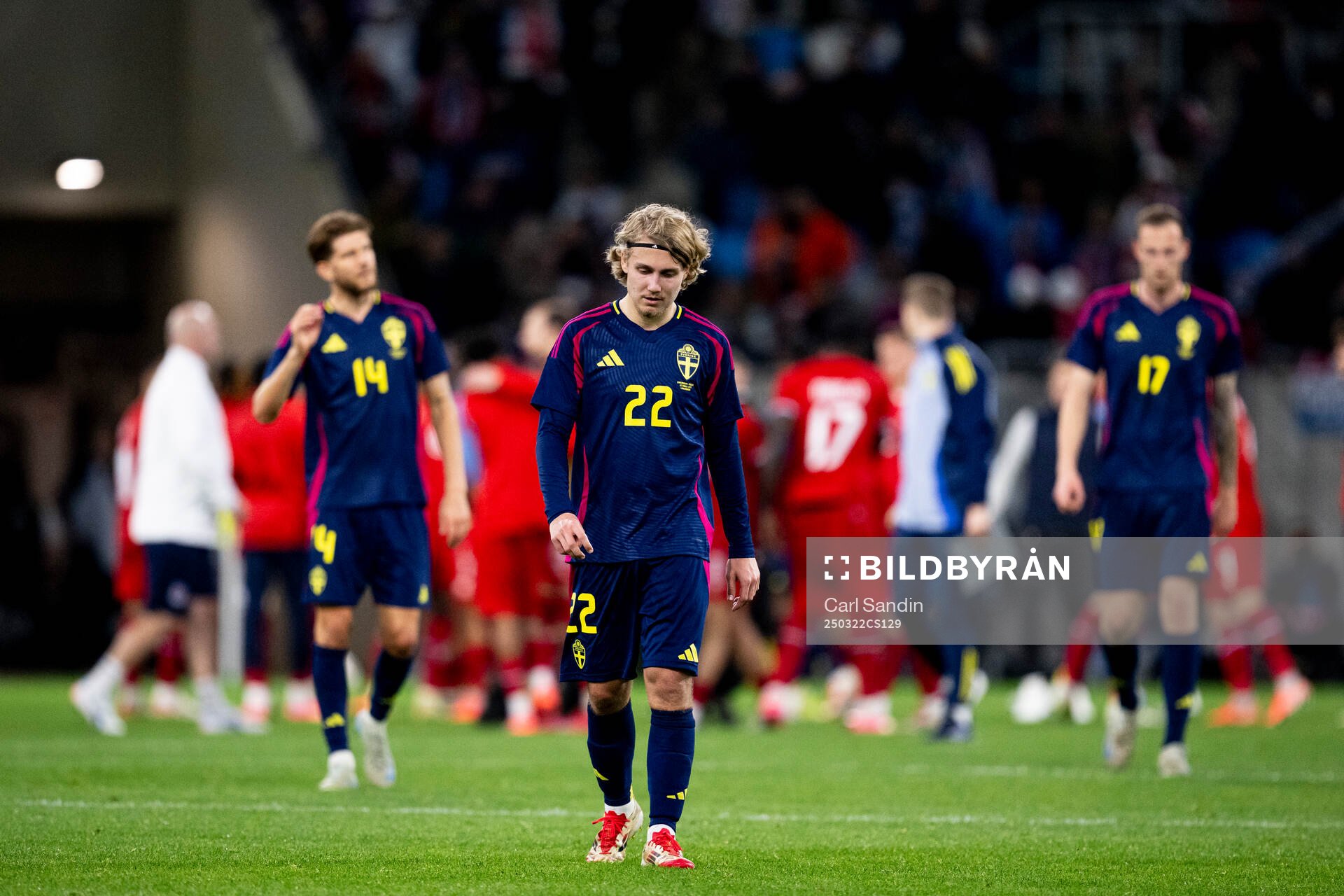 Sebastian Nanasi of Sweden looks dejected