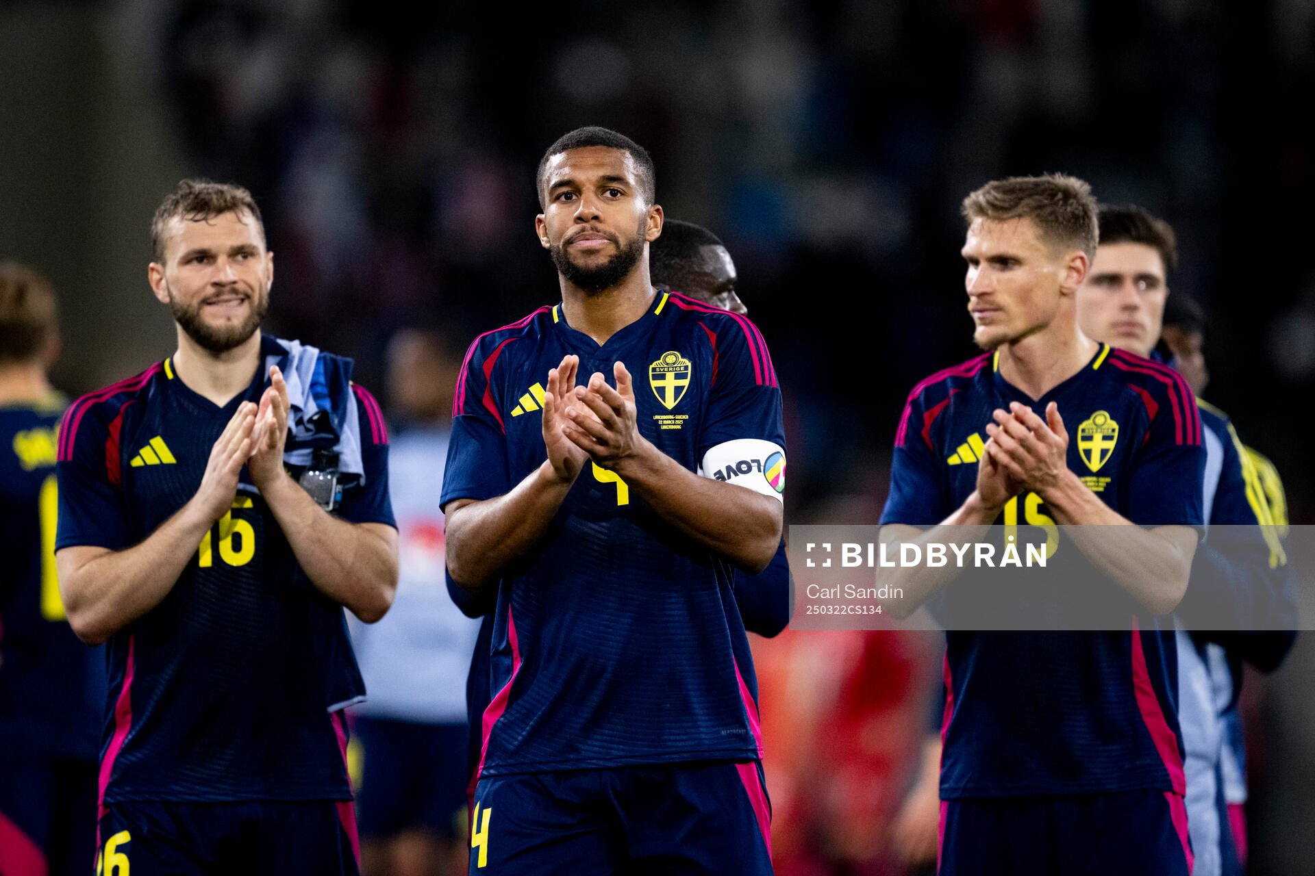 Jesper Karlström, Isak Hien and Carl Starfelt of Sweden