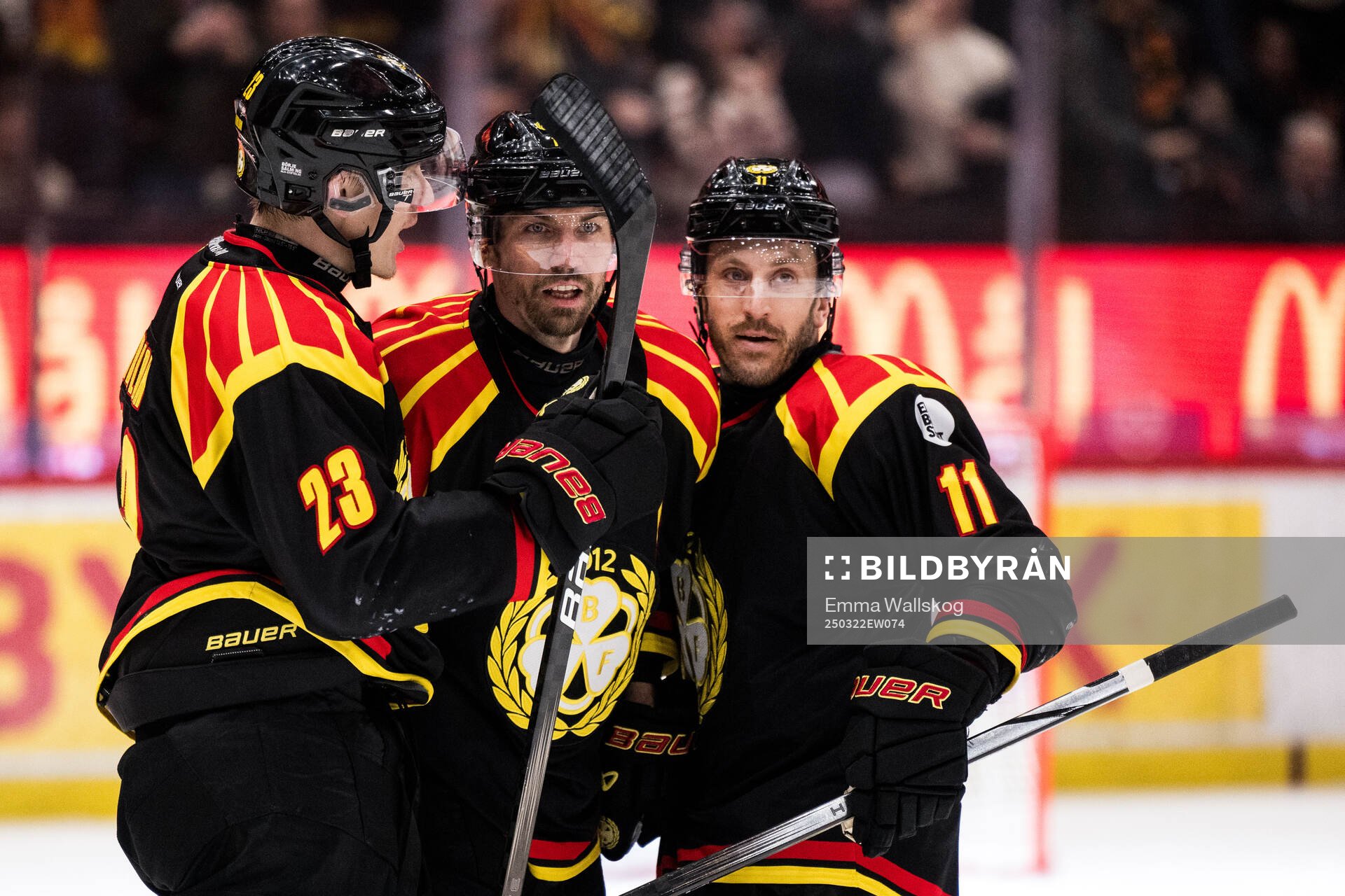 Brynäs Anton Rödin, Oskar Lindblom och Jordan Schroeder