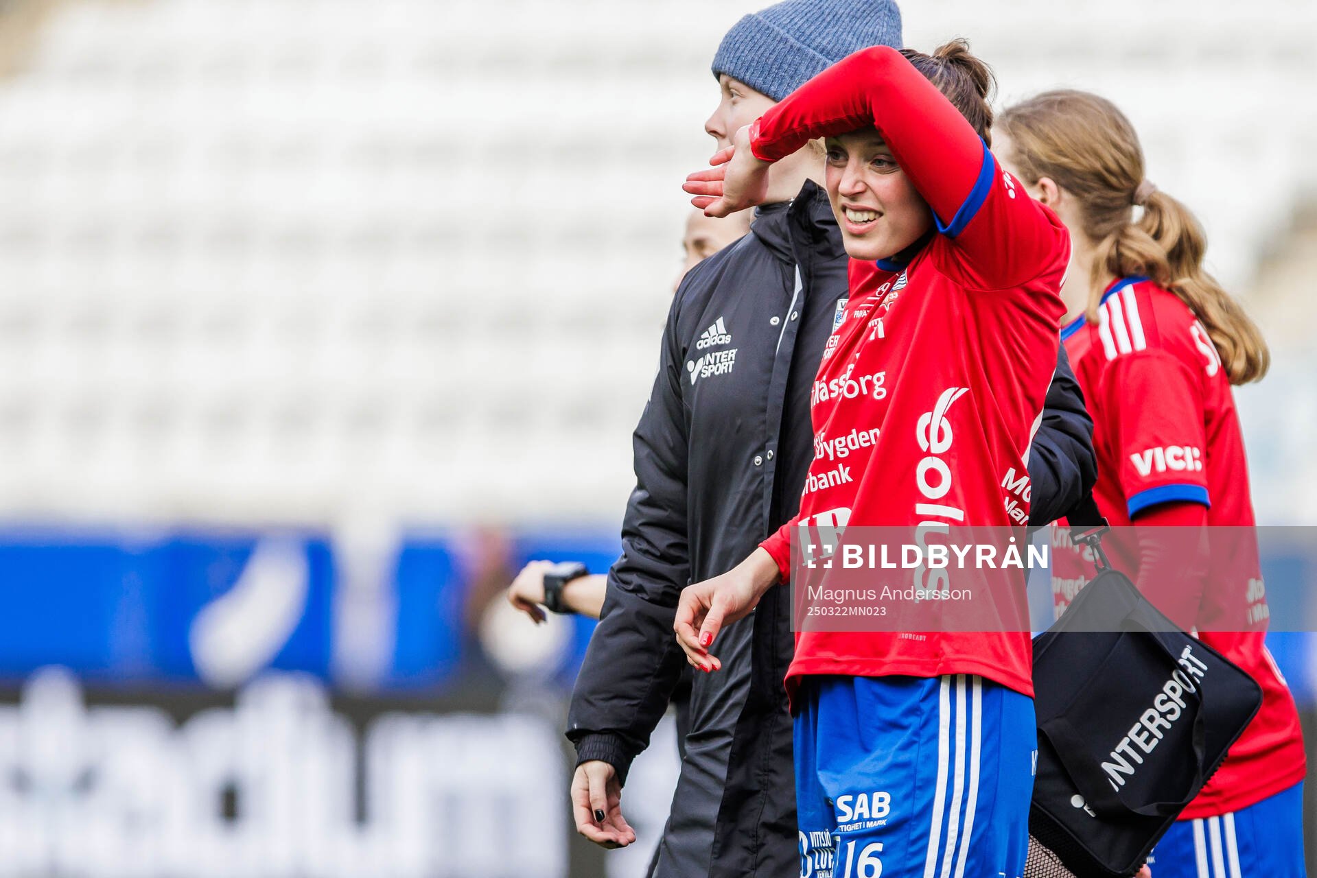 Vittsjös Olivia Wänglund under fotbollsmatchen i Damallsvenskan mellan IFK Norrköping och Vittsjö den 22 mars 2025 i Norrköping.