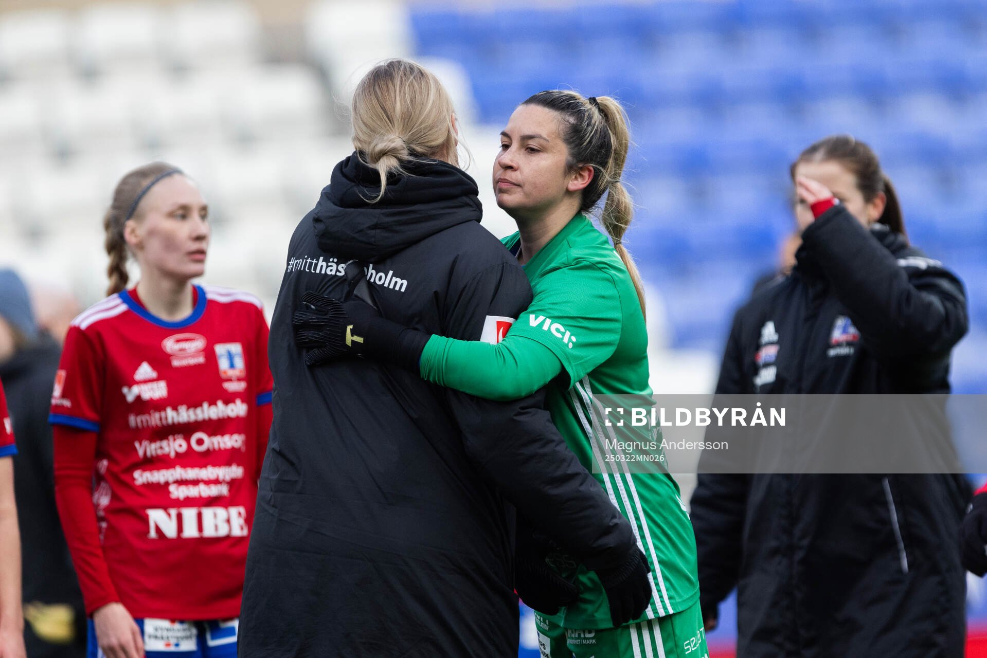 Vittsjös målvakt Savannah Madden efter fotbollsmatchen i Damallsvenskan mellan IFK Norrköping och Vittsjö den 22 mars 2025 i Norrköping.