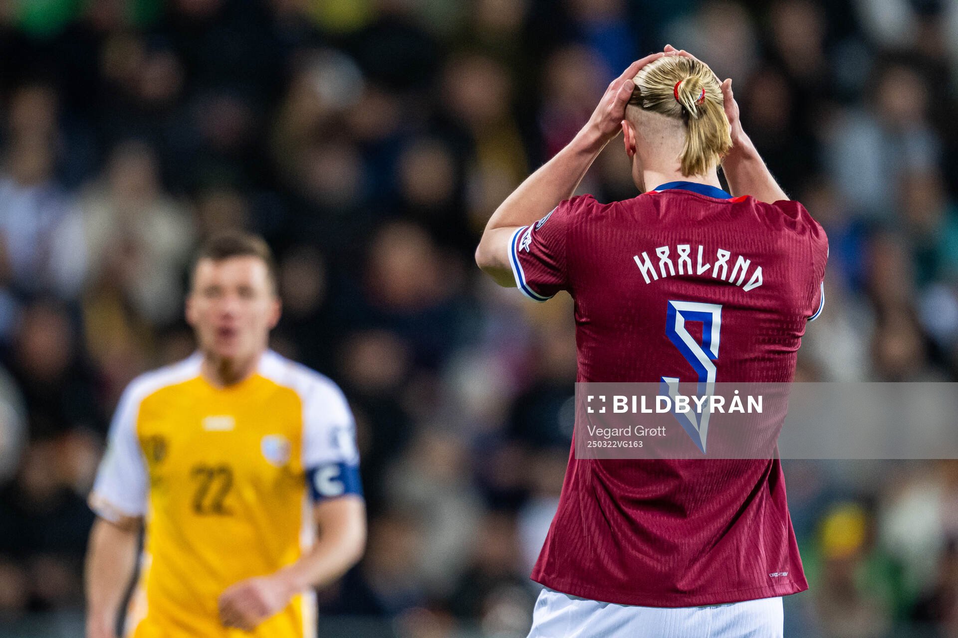 Erling Braut Haaland of Norway reacts
