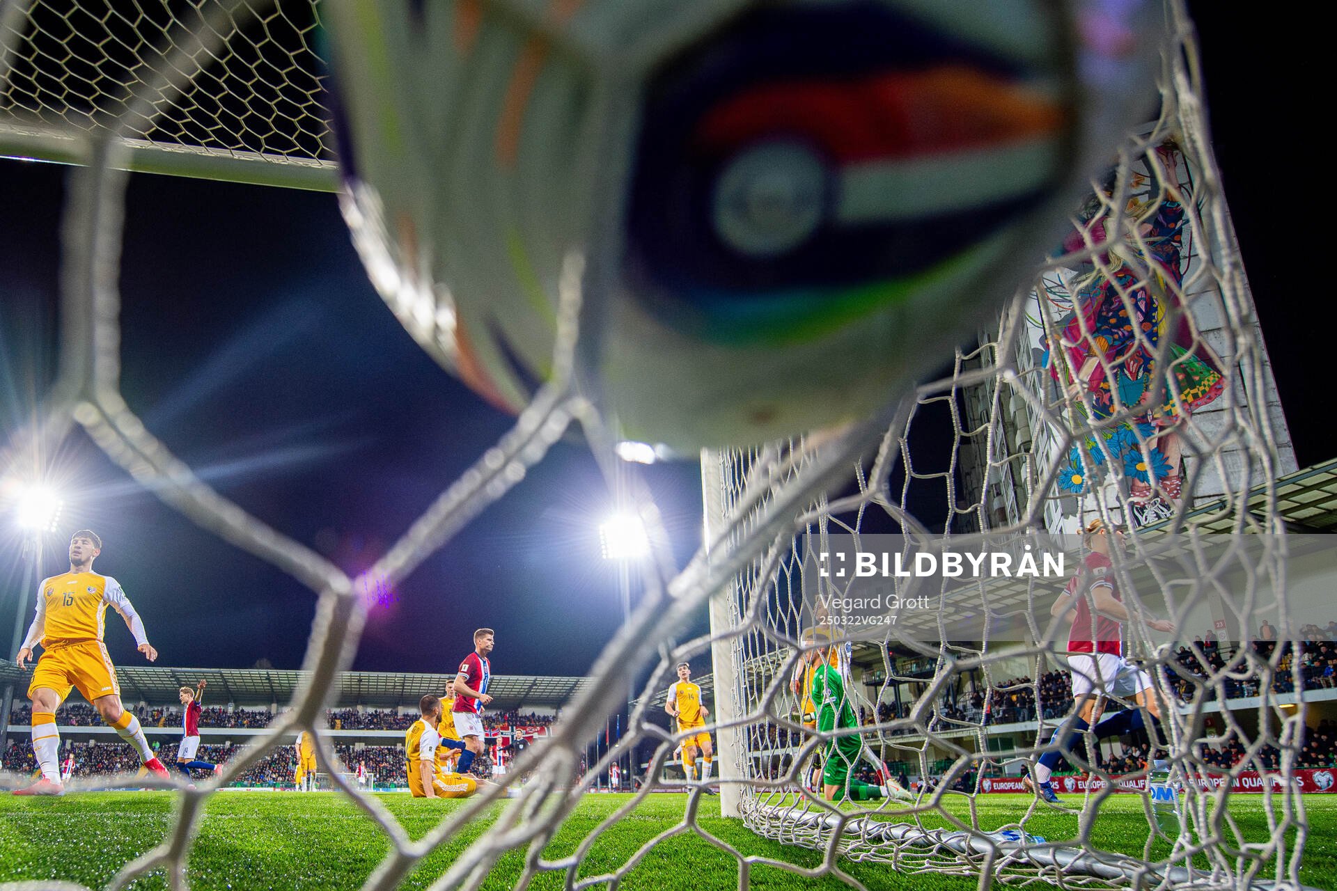 Erling Braut Haaland of Norway scores the 0-2 goal