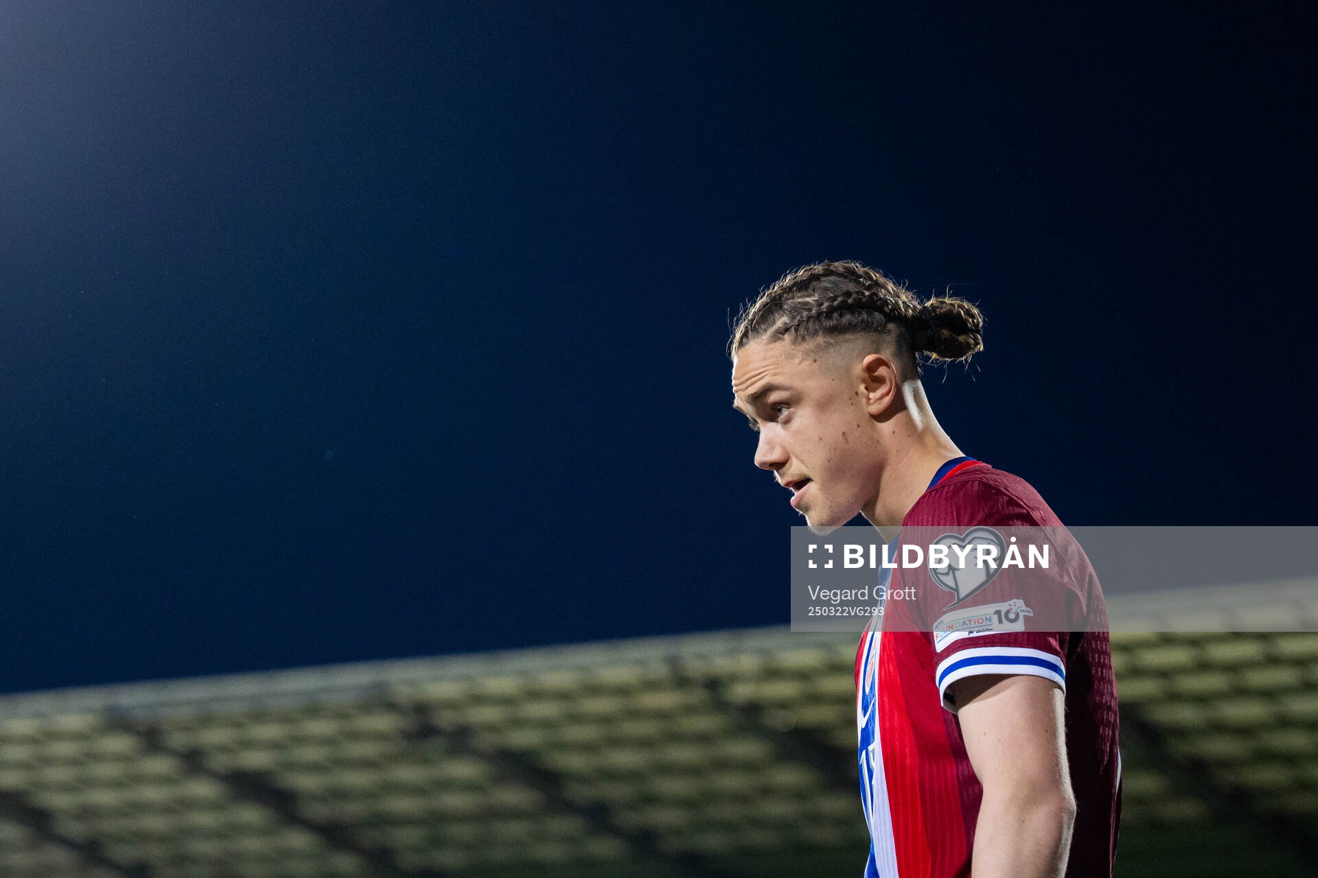 Thelo Aasgaard of Norway enters the pitch