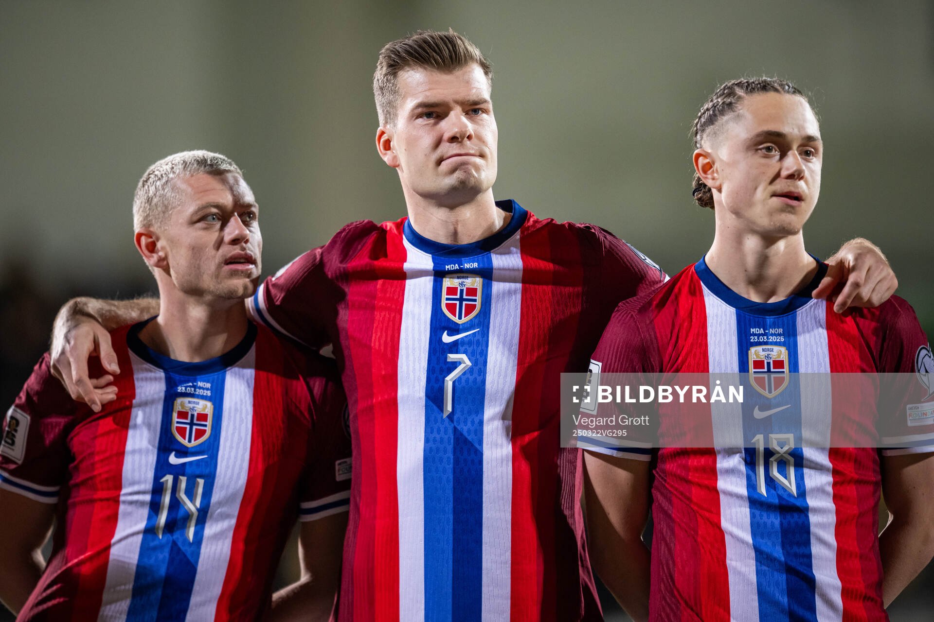 Julian Ryerson, Alexander Sørloth and Thelo Aasgaard of