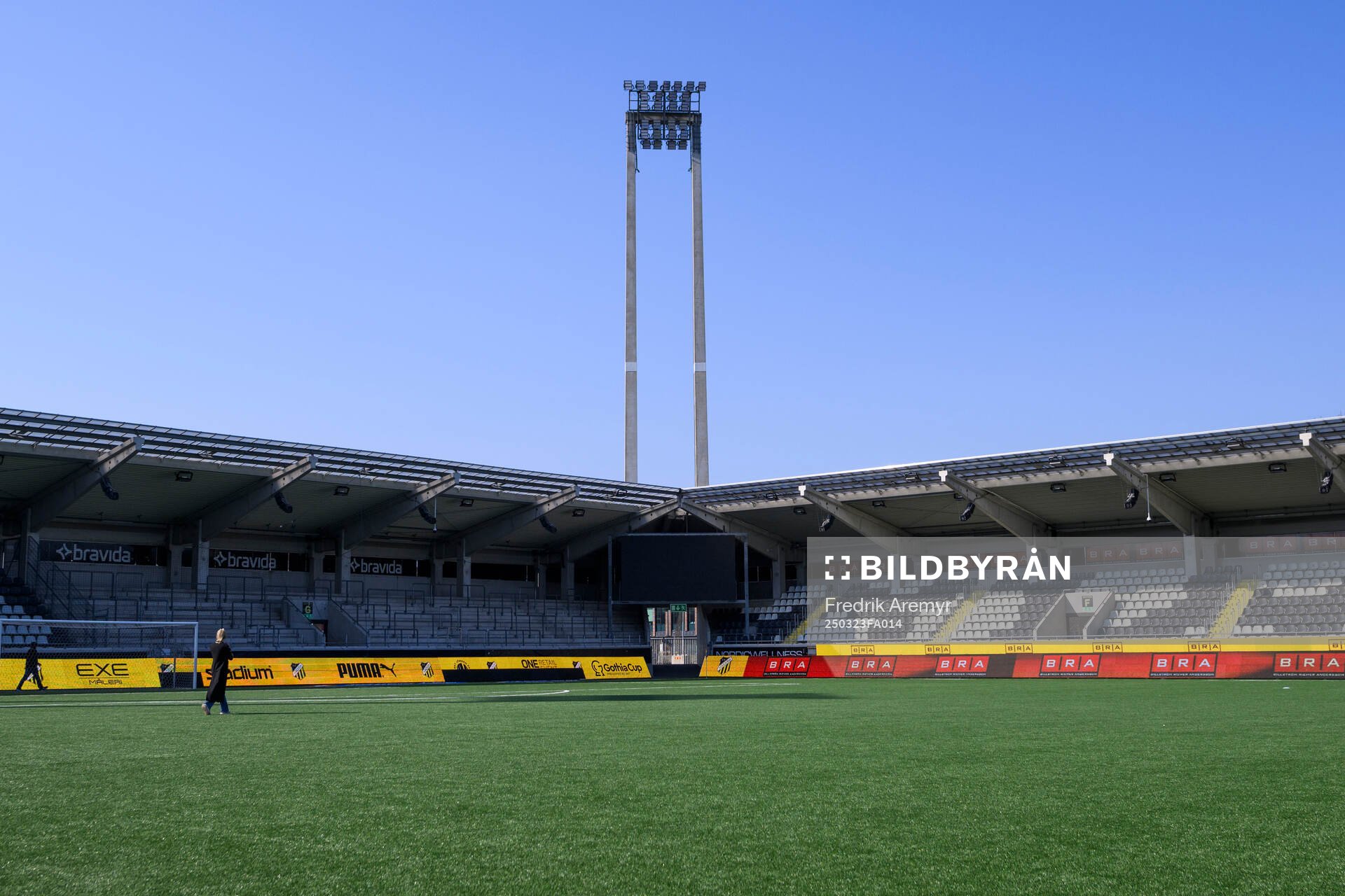 En vybild över Bravida Arena