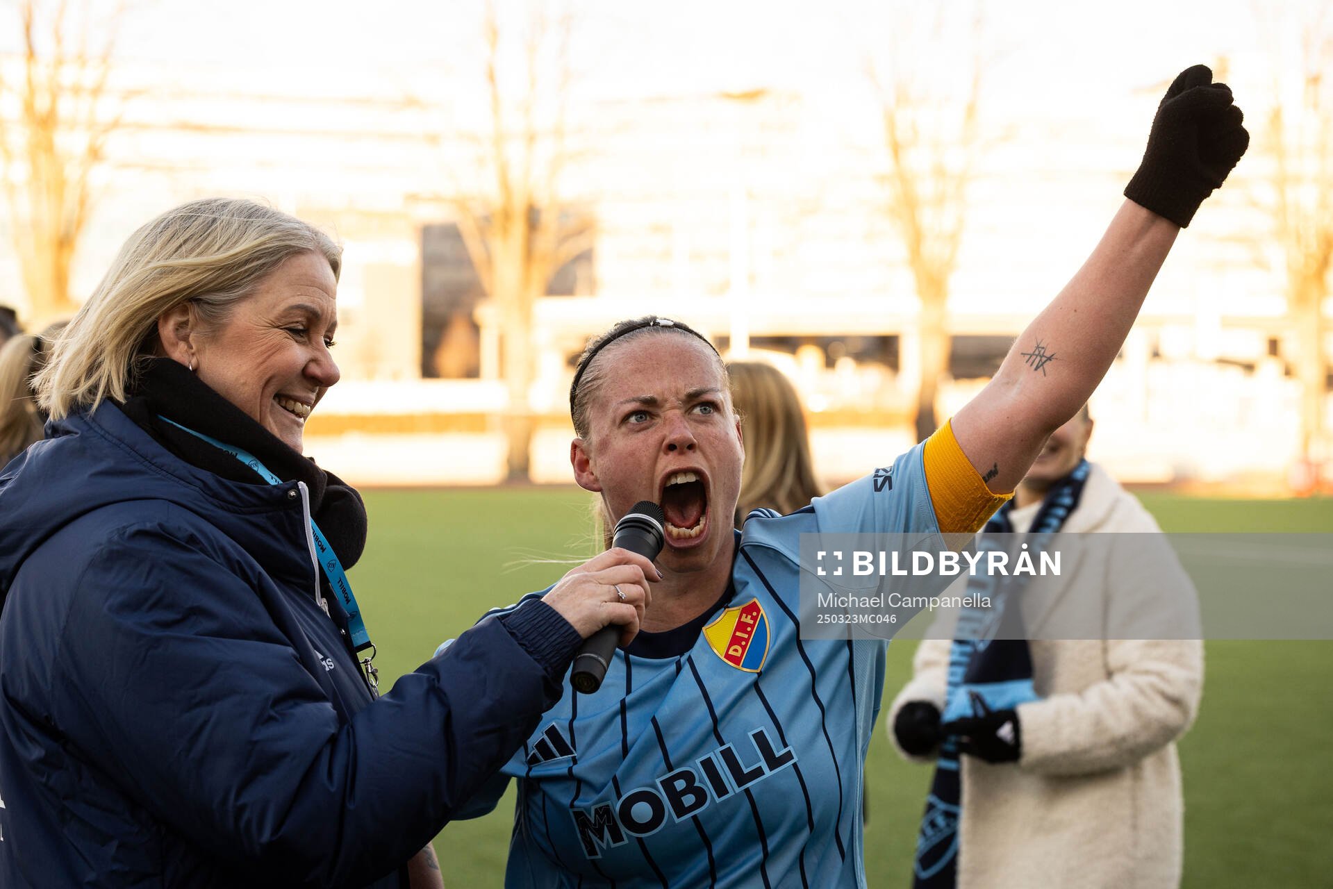 Djurgårdens Therese Åsland jublar