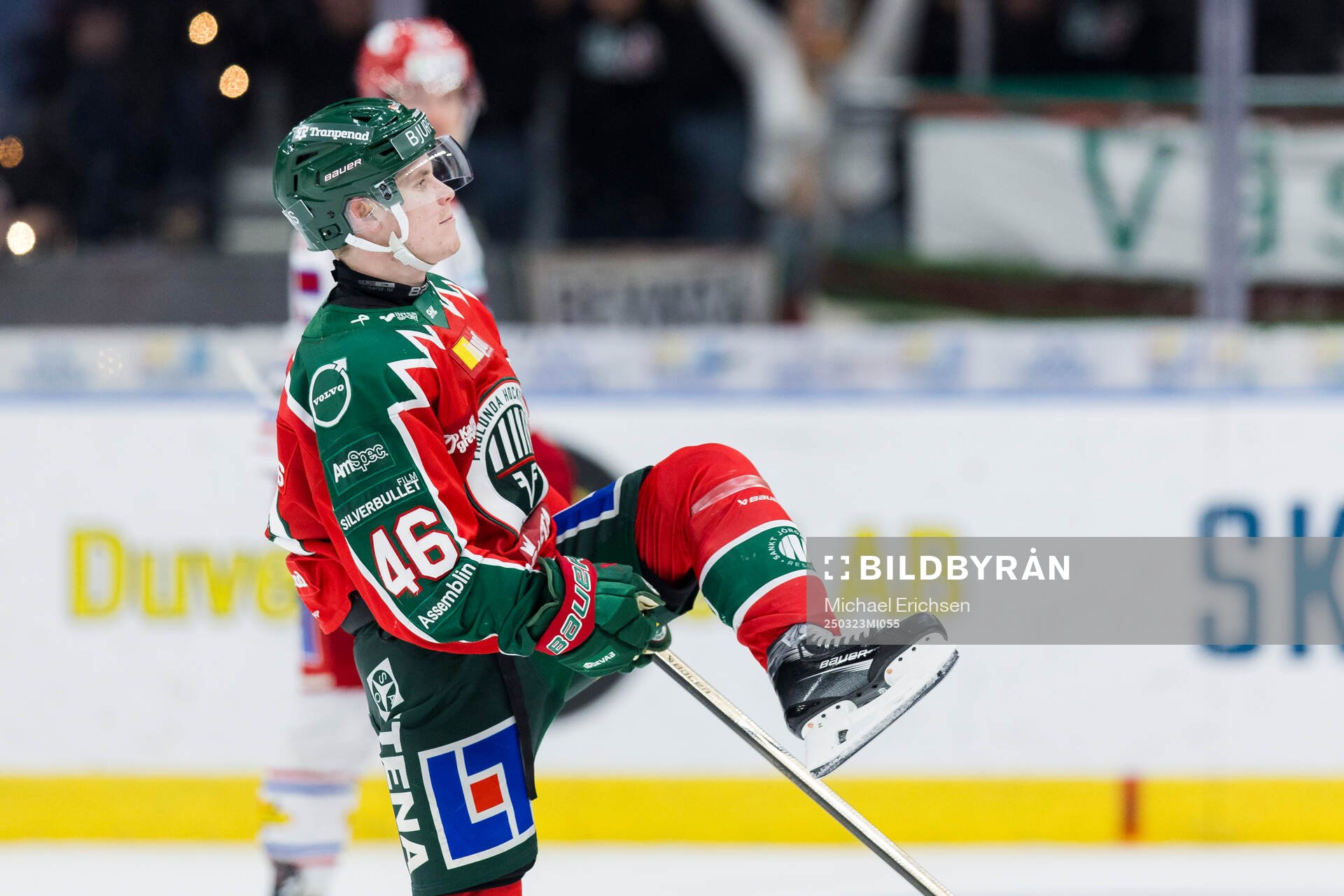 Frölundas Dominik Egli jublar