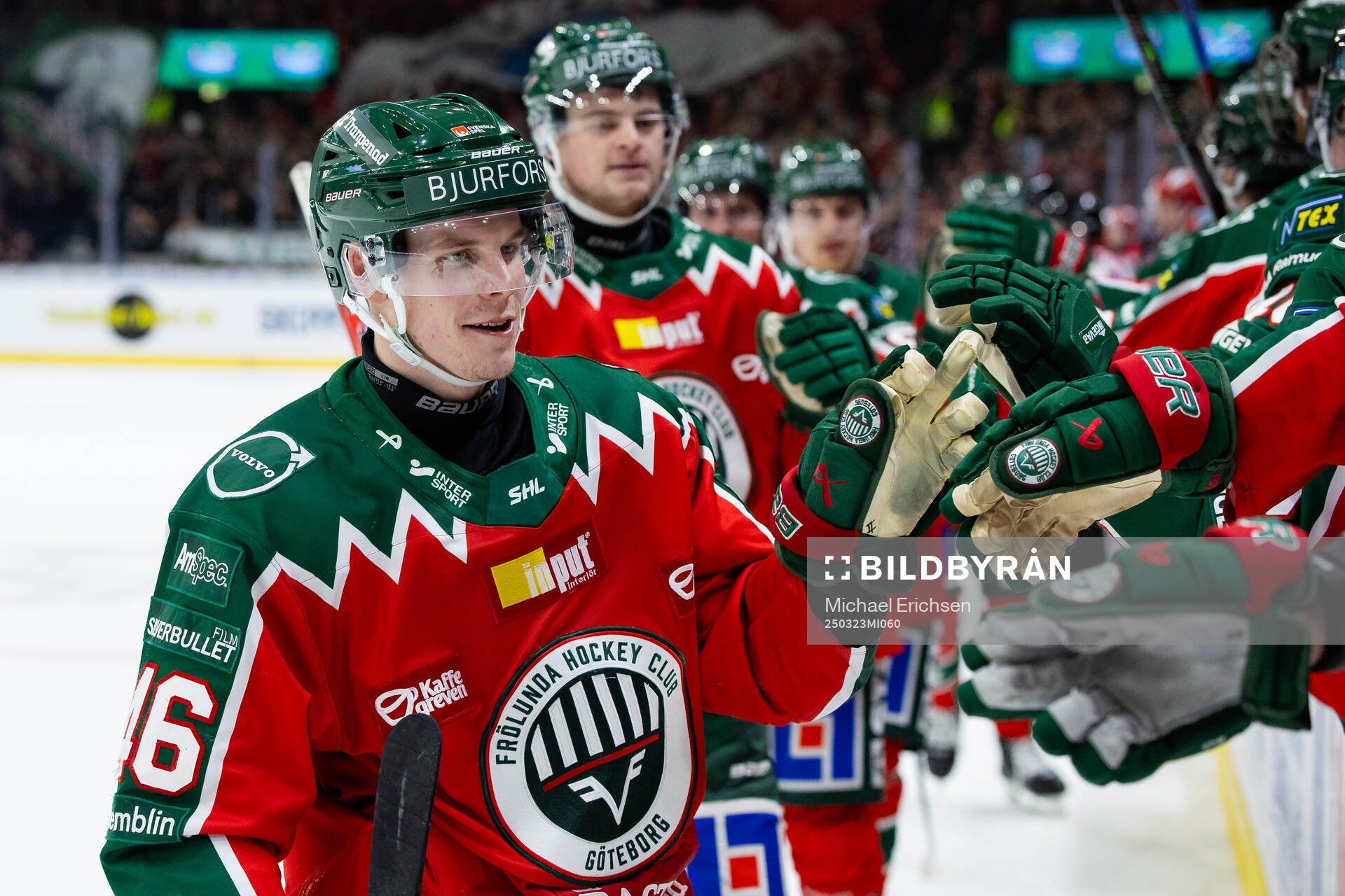 Frölundas Dominik Egli jublar