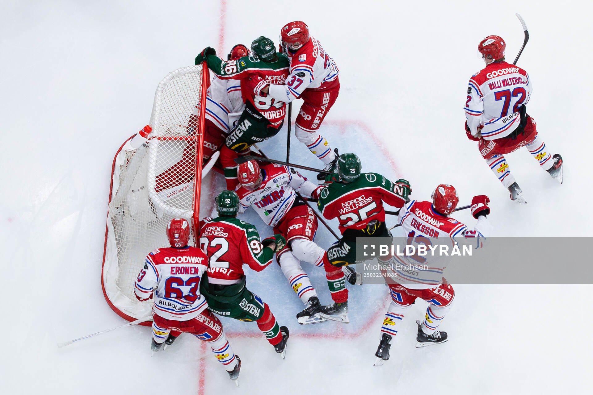 Timrås målvakt Tim Juel, Kristian Näkyvä, Erik Walli