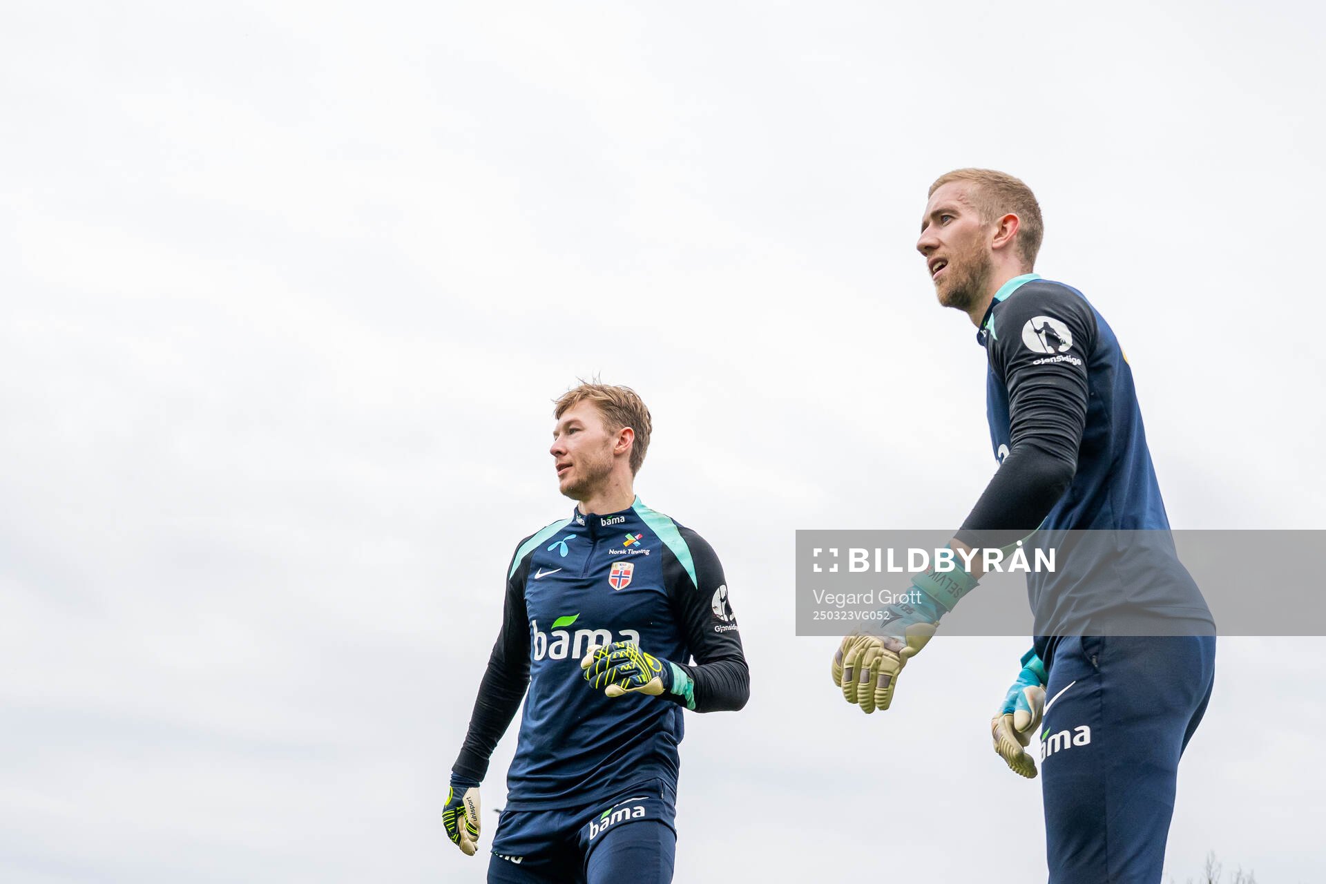 Goalkeeper Mathias Dyngeland and goalkeeper Egil Selvik of