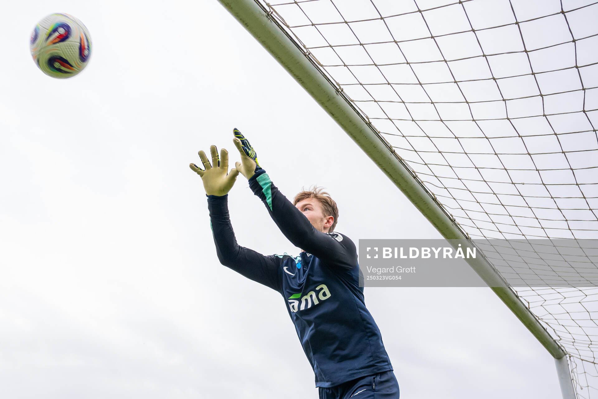 Goalkeeper Mathias Dyngeland of the Norwegian national