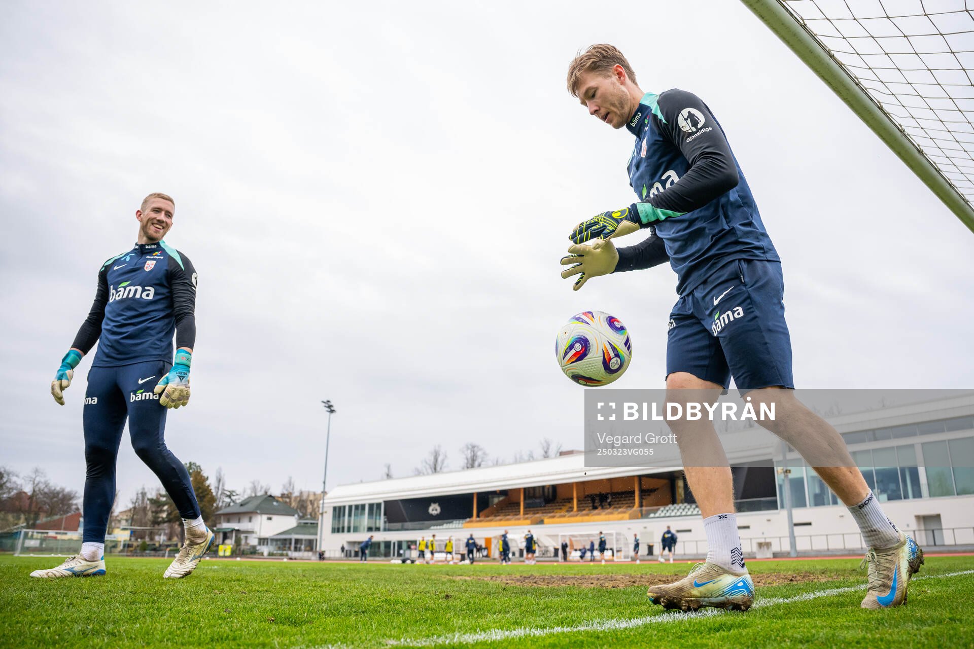 Goalkeeper Egil Selvik and goalkeeper Mathias Dyngeland of