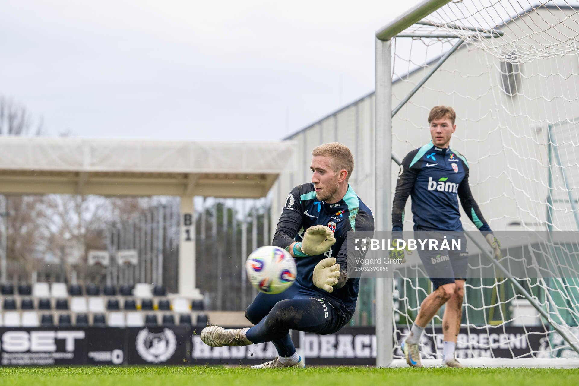Goalkeeper Egil Selvik and goalkeeper Mathias Dyngeland of
