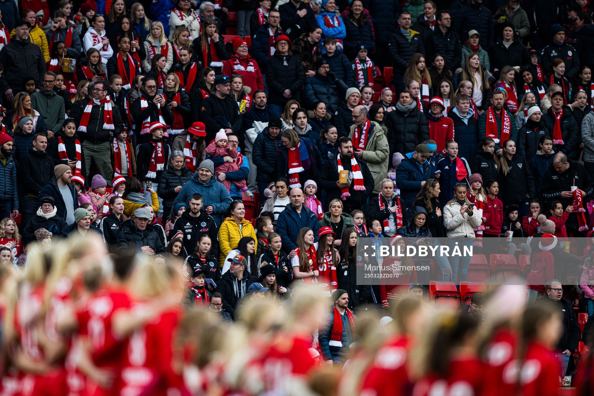 Spectators in the stands