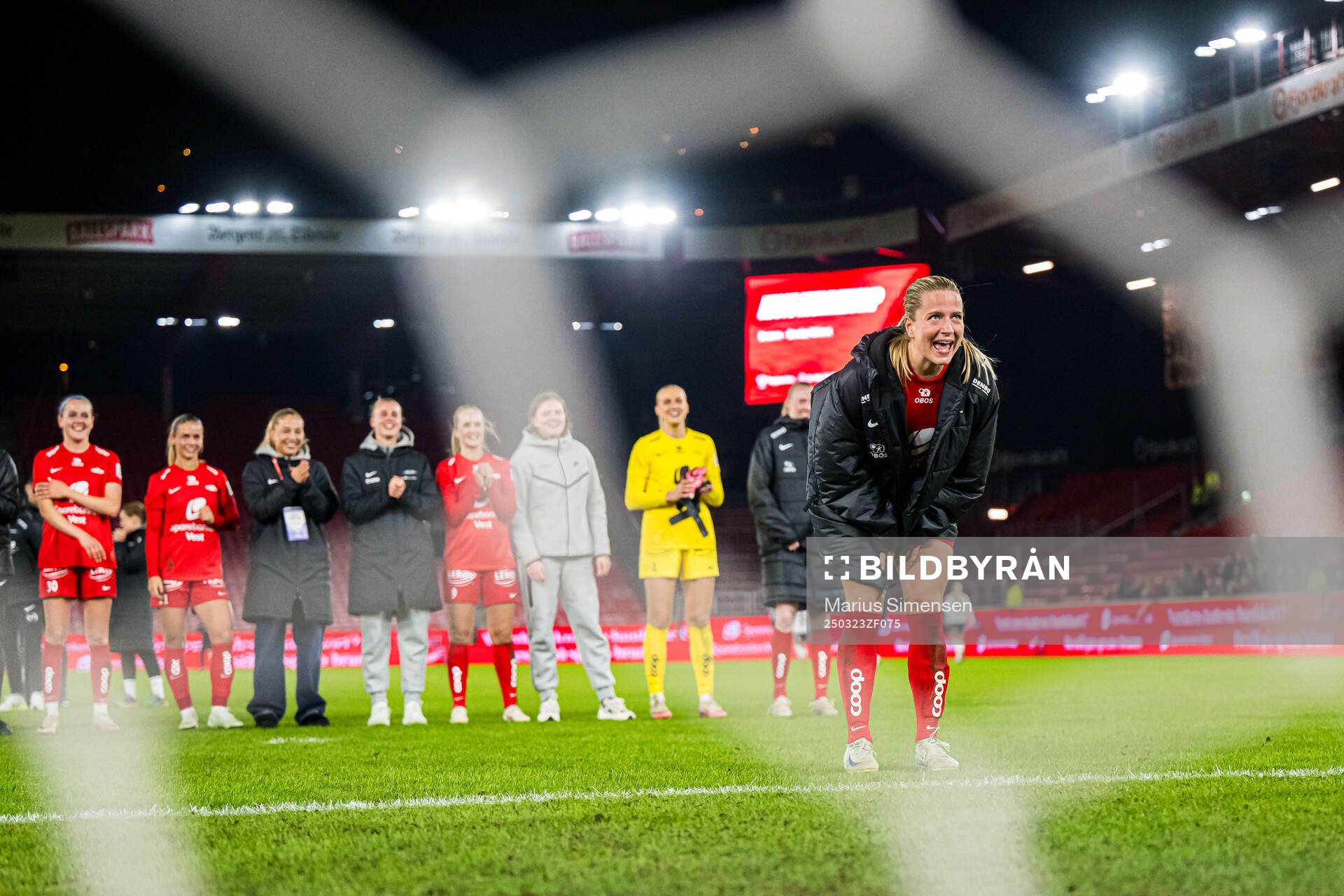 Monica Nedgård Isaksen of Brann celebrates
