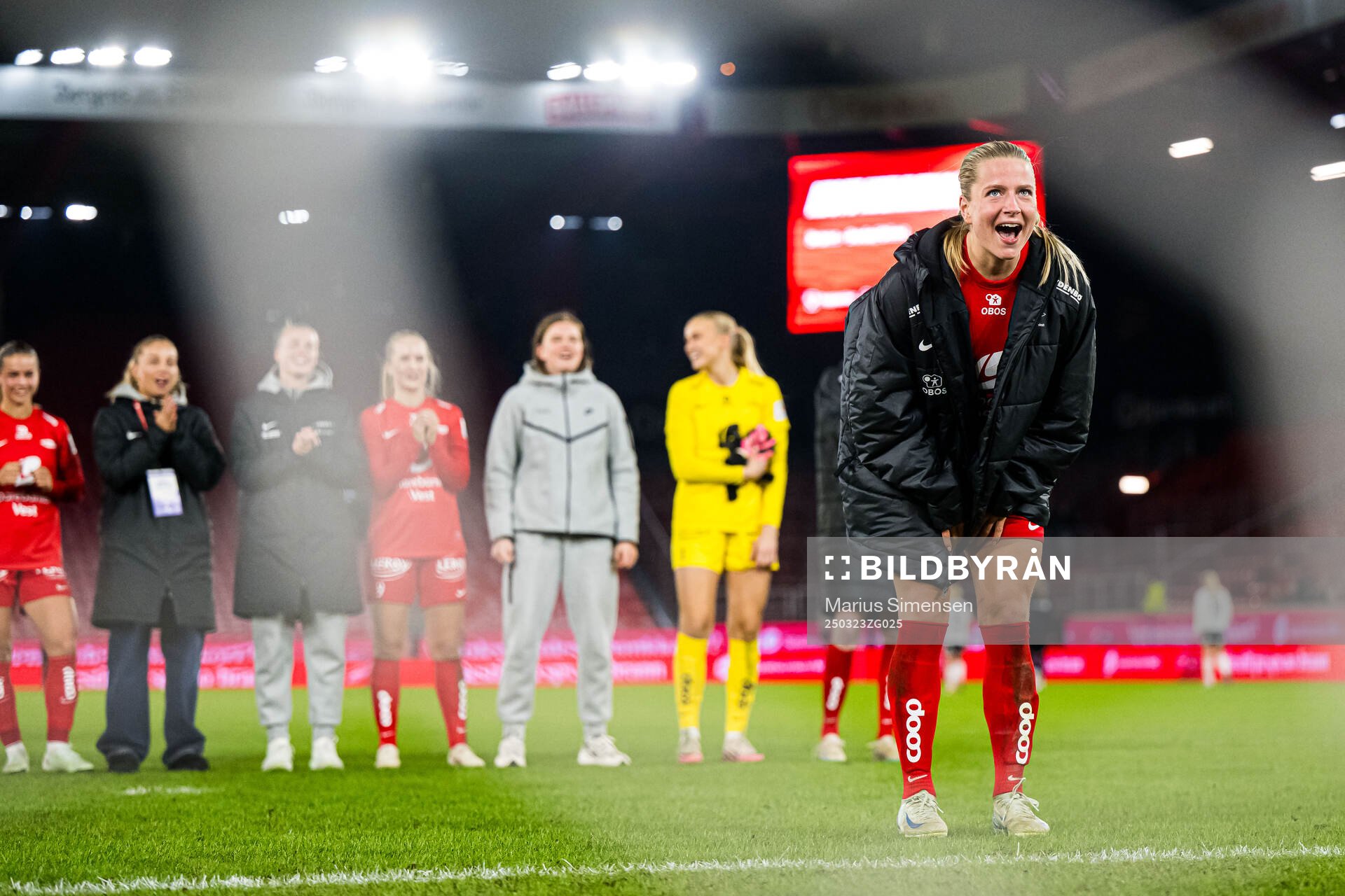 Monica Nedgård Isaksen of Brann celebrates