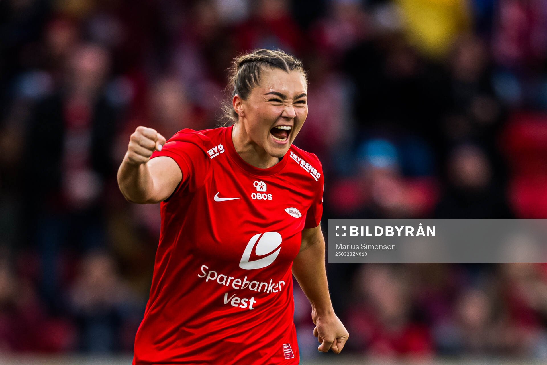 Anna Nerland Aahjem of Brann celebrates