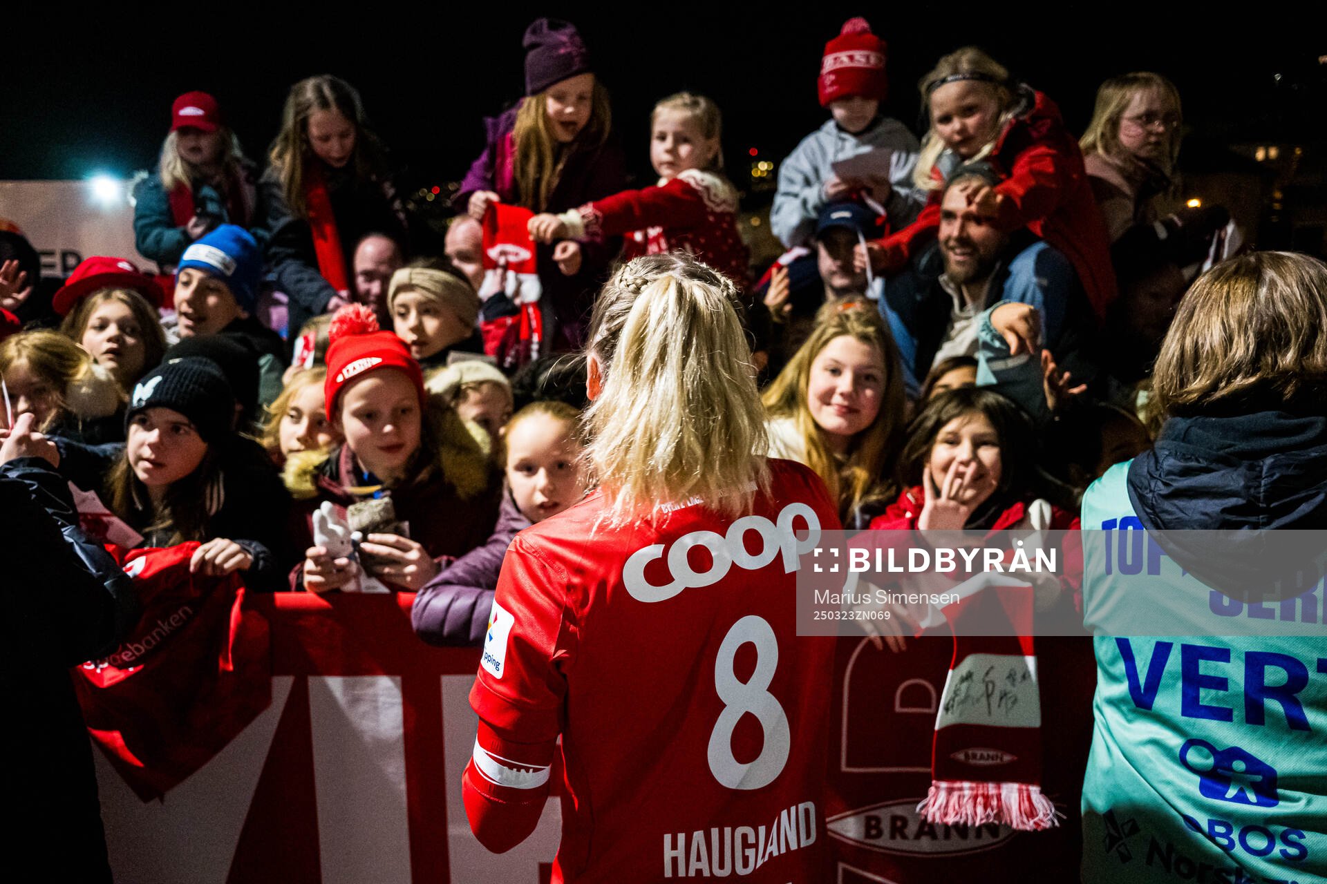 Karoline Haugland of Brann in the fanzone