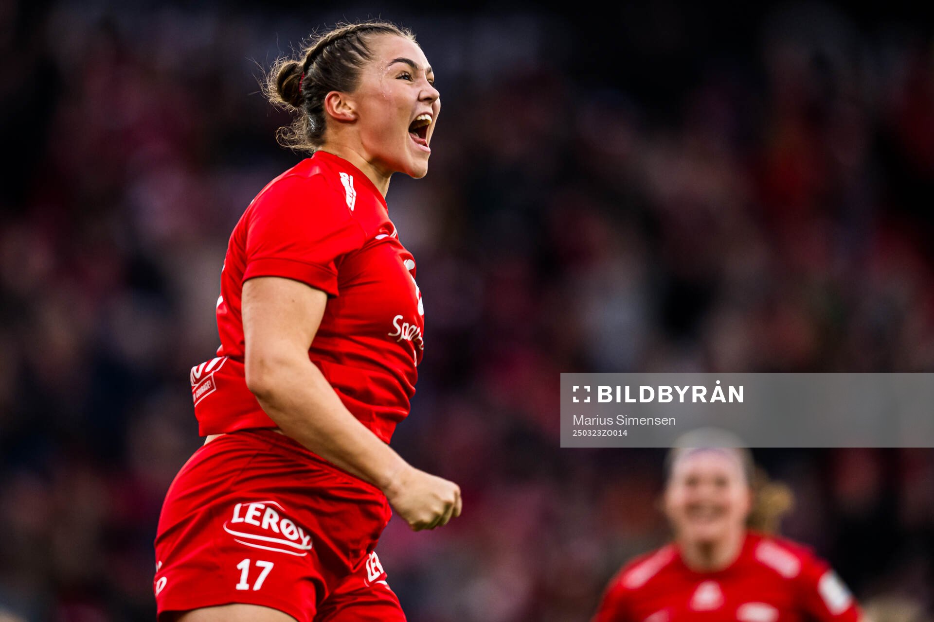 Anna Nerland Aahjem of Brann celebrates