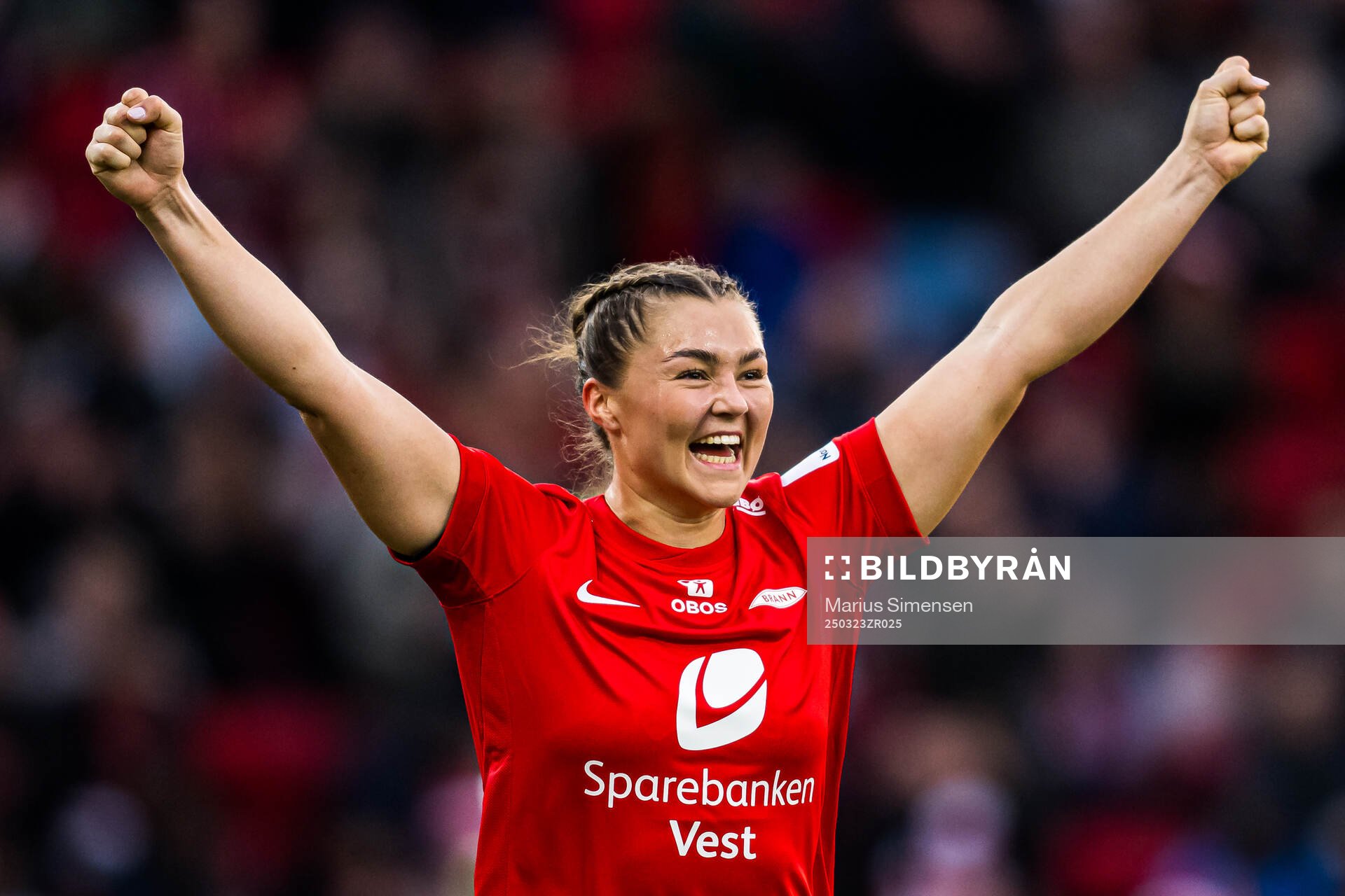Anna Nerland Aahjem of Brann celebrates