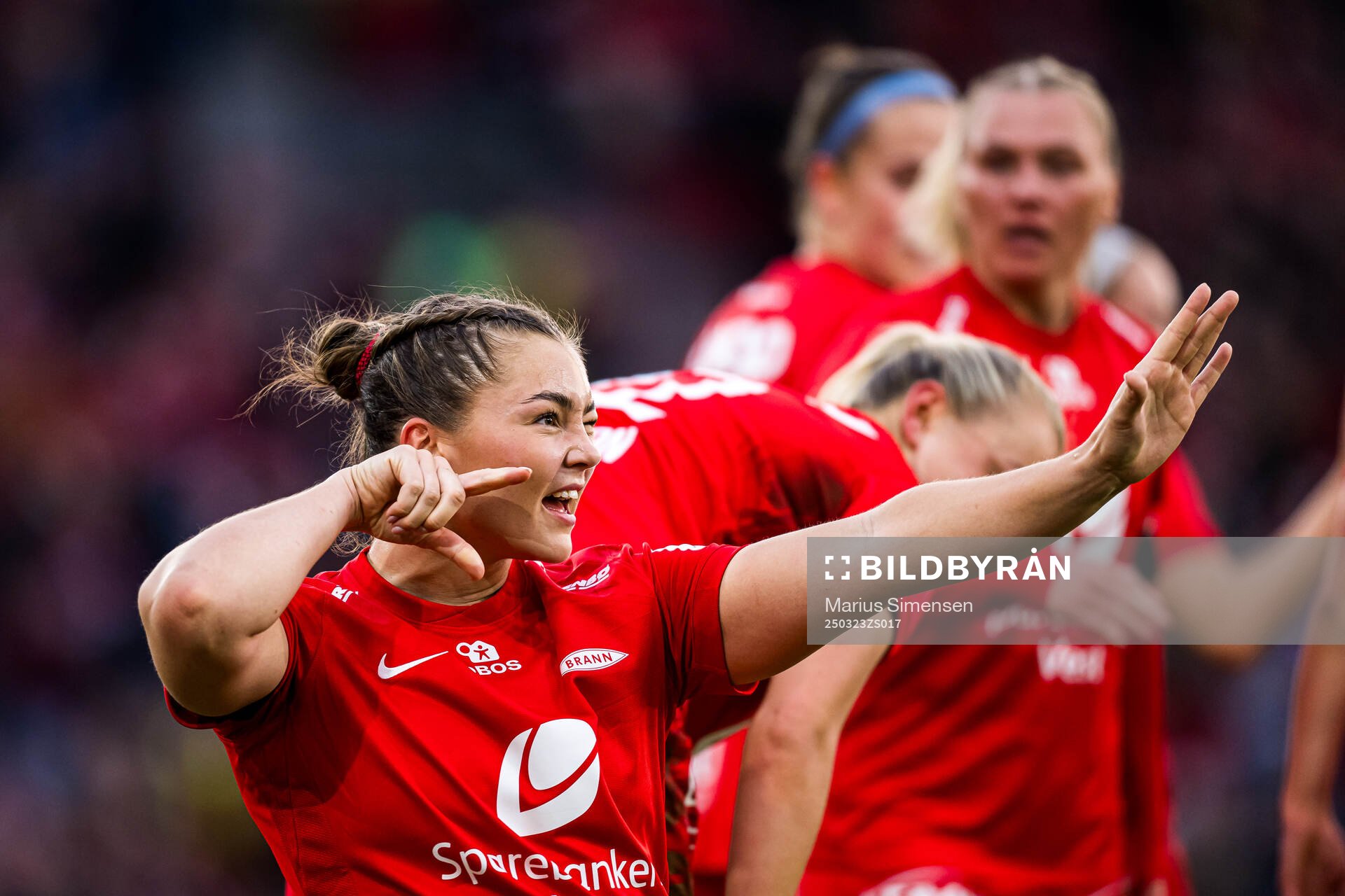 Anna Nerland Aahjem of Brann celebrates